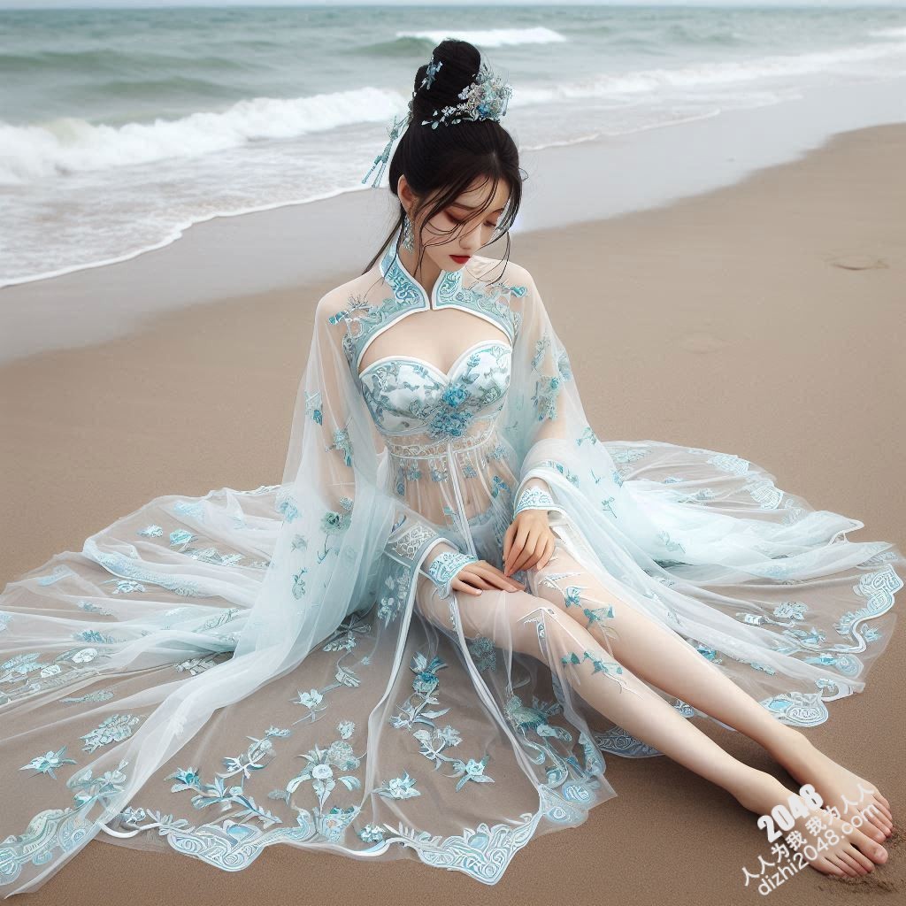 海边邂逅：宋朝佳人轻纱遮不住的曼妙春光(16)