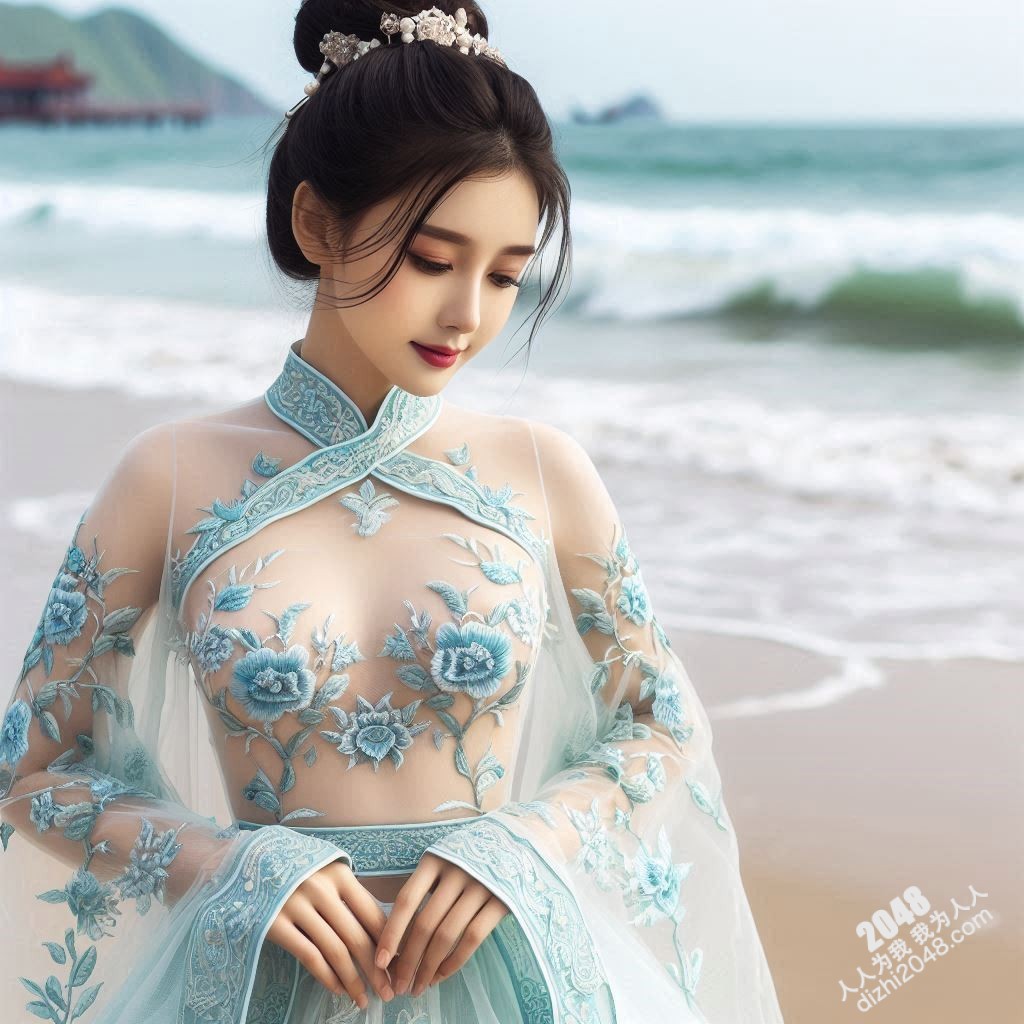 海边邂逅：宋朝佳人轻纱遮不住的曼妙春光(18)