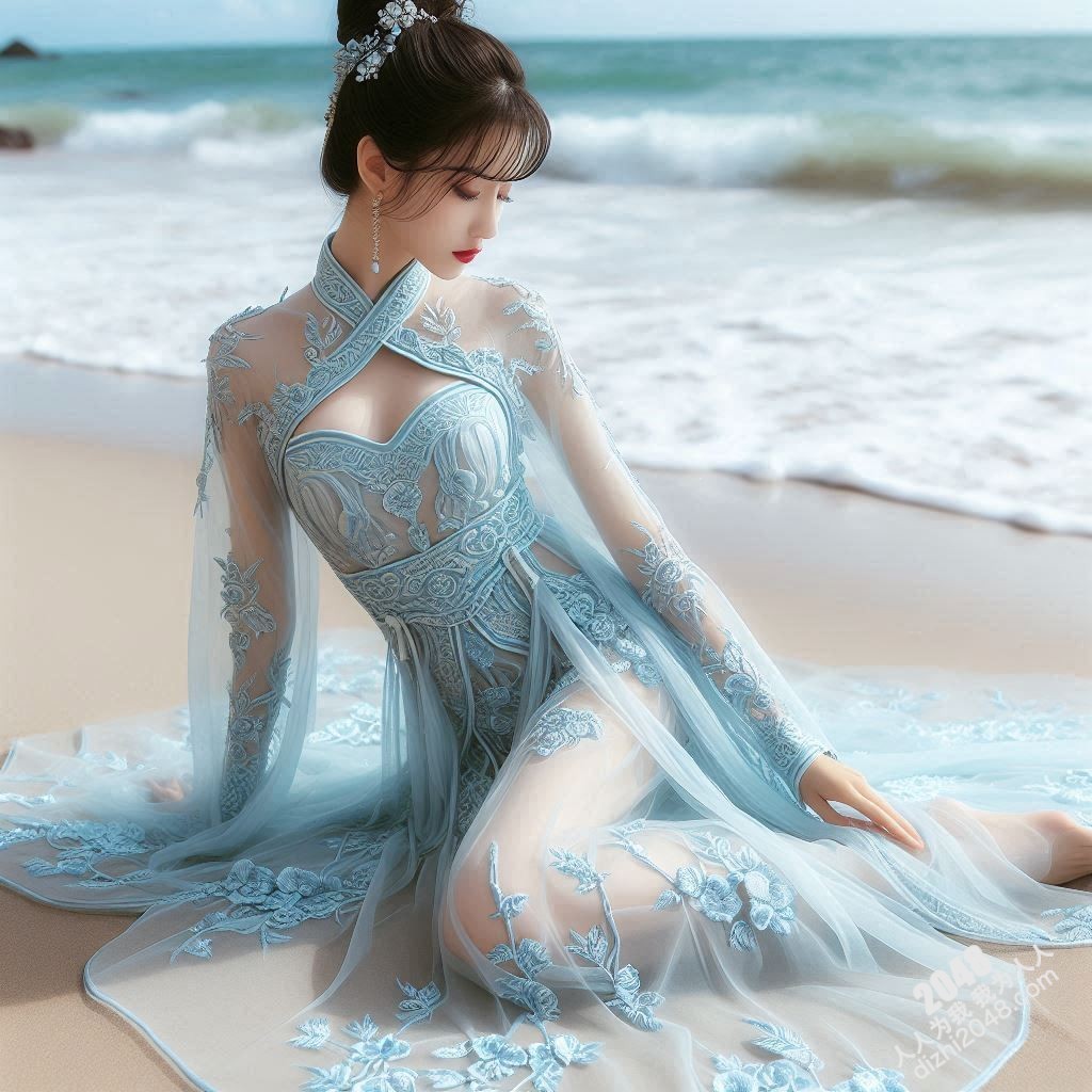 海边邂逅：宋朝佳人轻纱遮不住的曼妙春光(19)