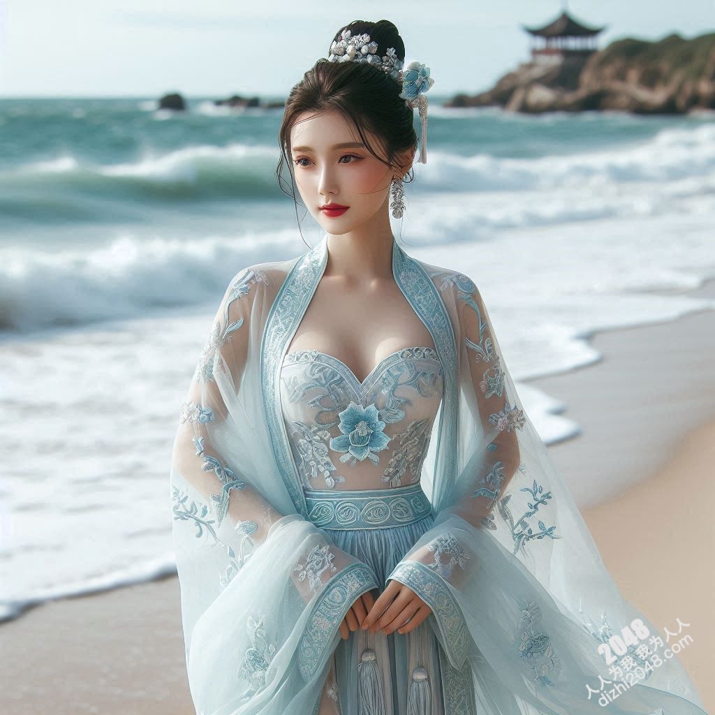 海边邂逅：宋朝佳人轻纱遮不住的曼妙春光(20)