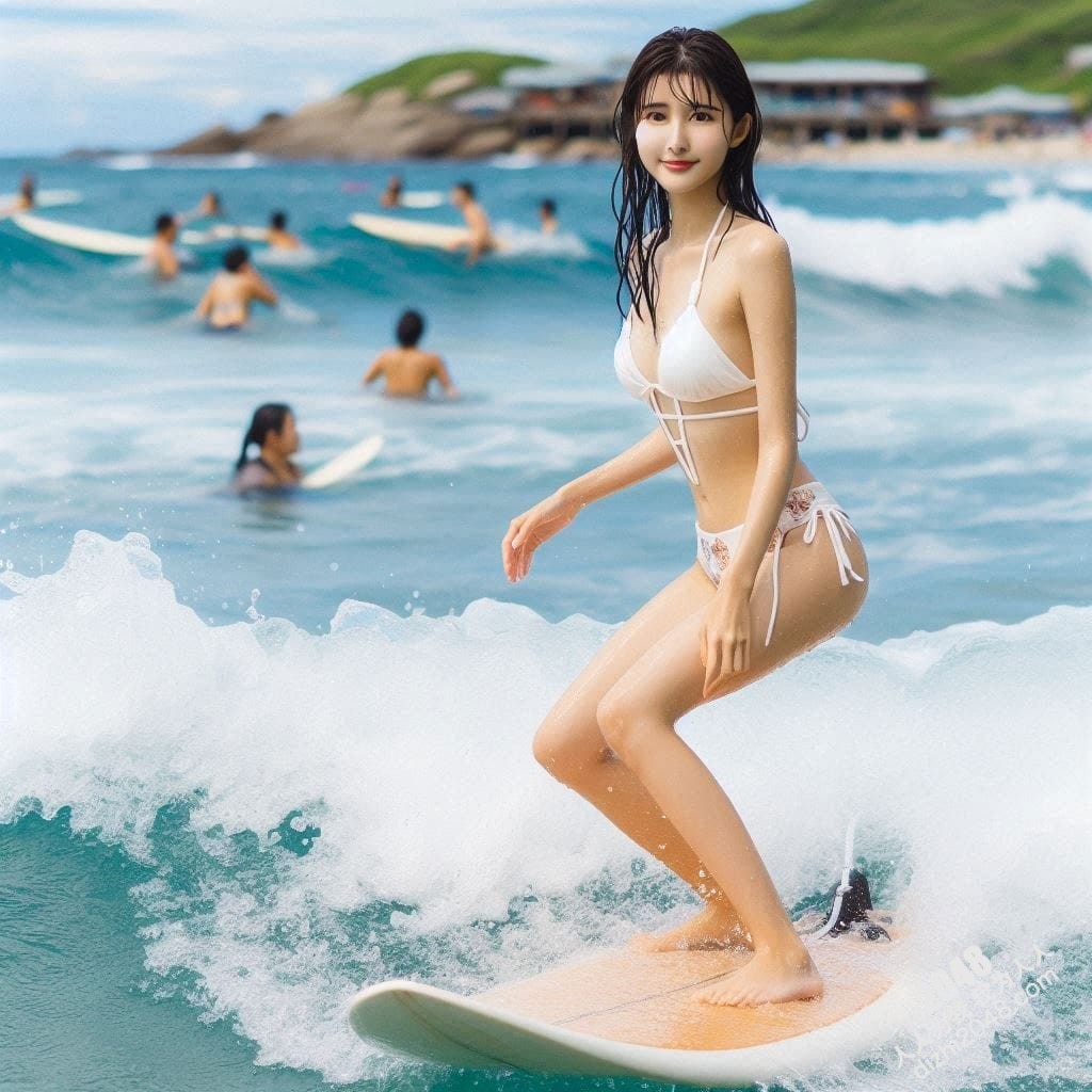 比基尼美女海滩冲浪，性感身材惹火撩人，极致诱惑写真集(6)