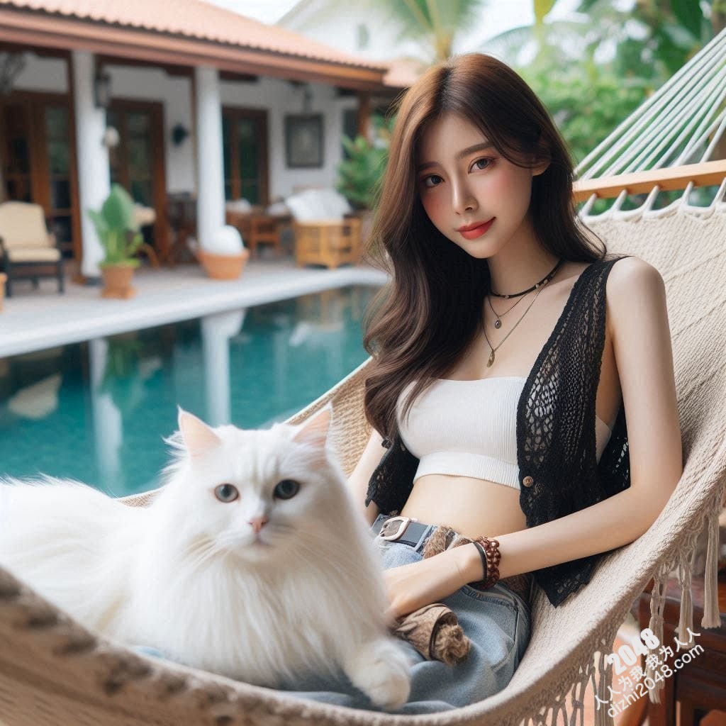泰国小雨与波斯猫的午后时光：吊床上的诱惑(36)