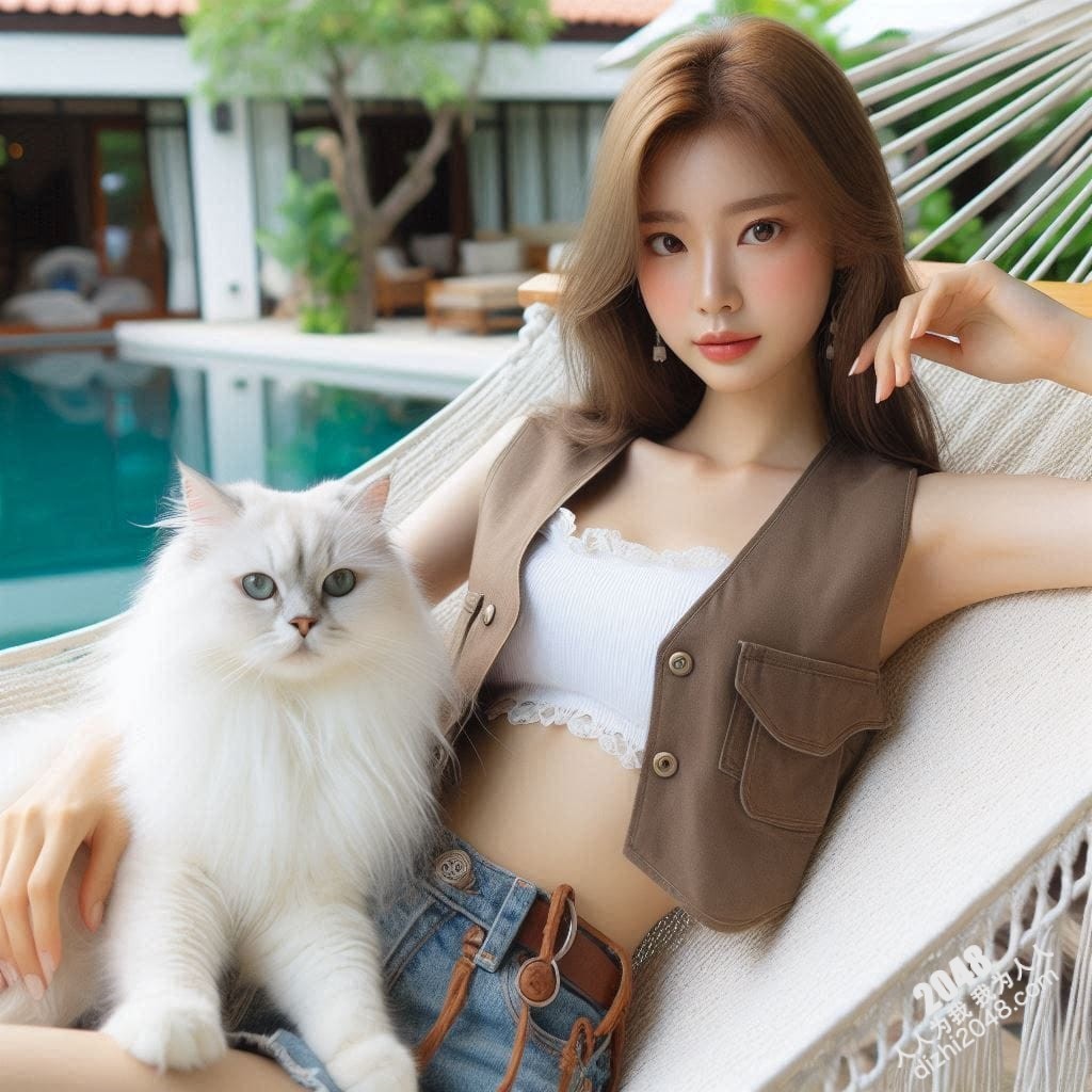 泰国小雨与波斯猫的午后时光：吊床上的诱惑(43)