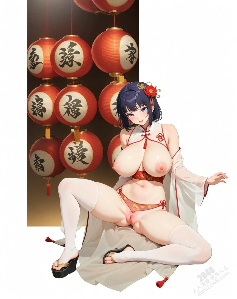 旗袍尤物与白蛇的缠绵：蛇年新年性感写真(20)