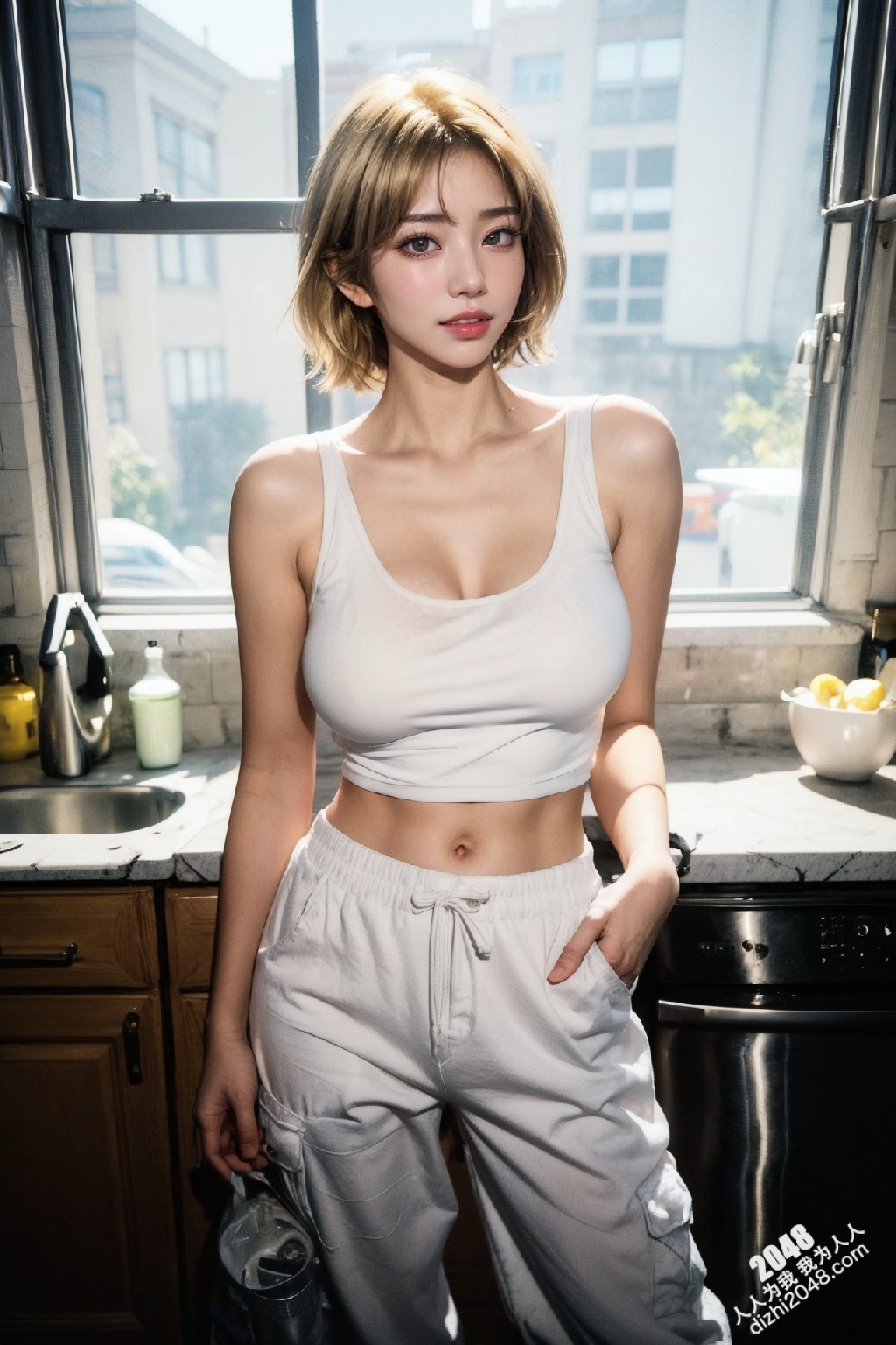 韩系辣妹写真：工装裤下的曼妙曲线，慵懒性感的午后时光(6)