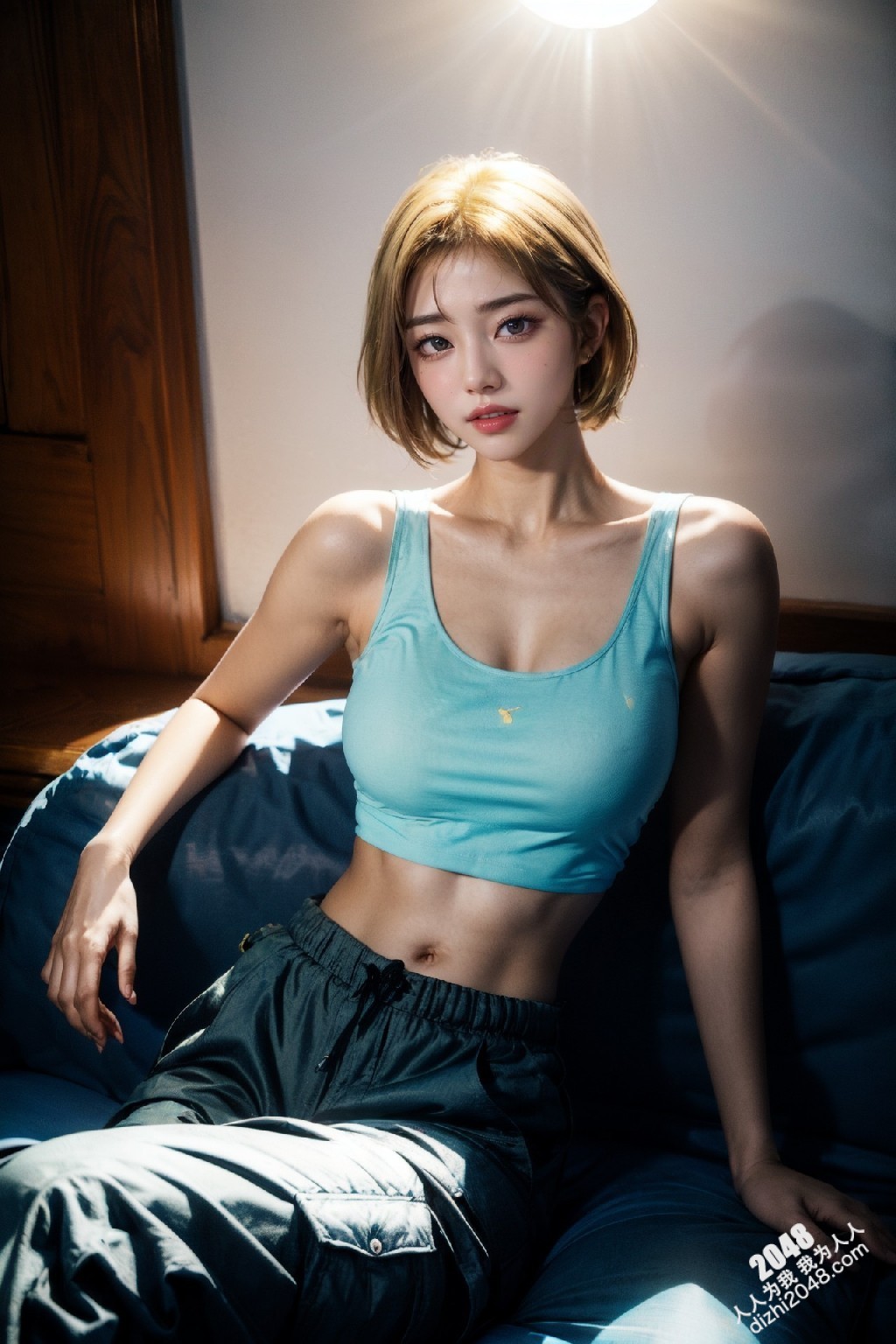 韩系辣妹写真：工装裤下的曼妙曲线，慵懒性感的午后时光(19)
