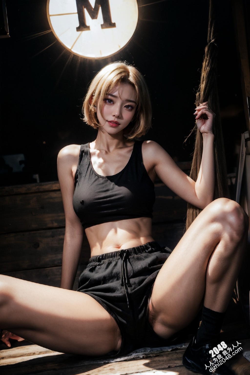 韩系辣妹写真：工装裤下的曼妙曲线，慵懒性感的午后时光(28)