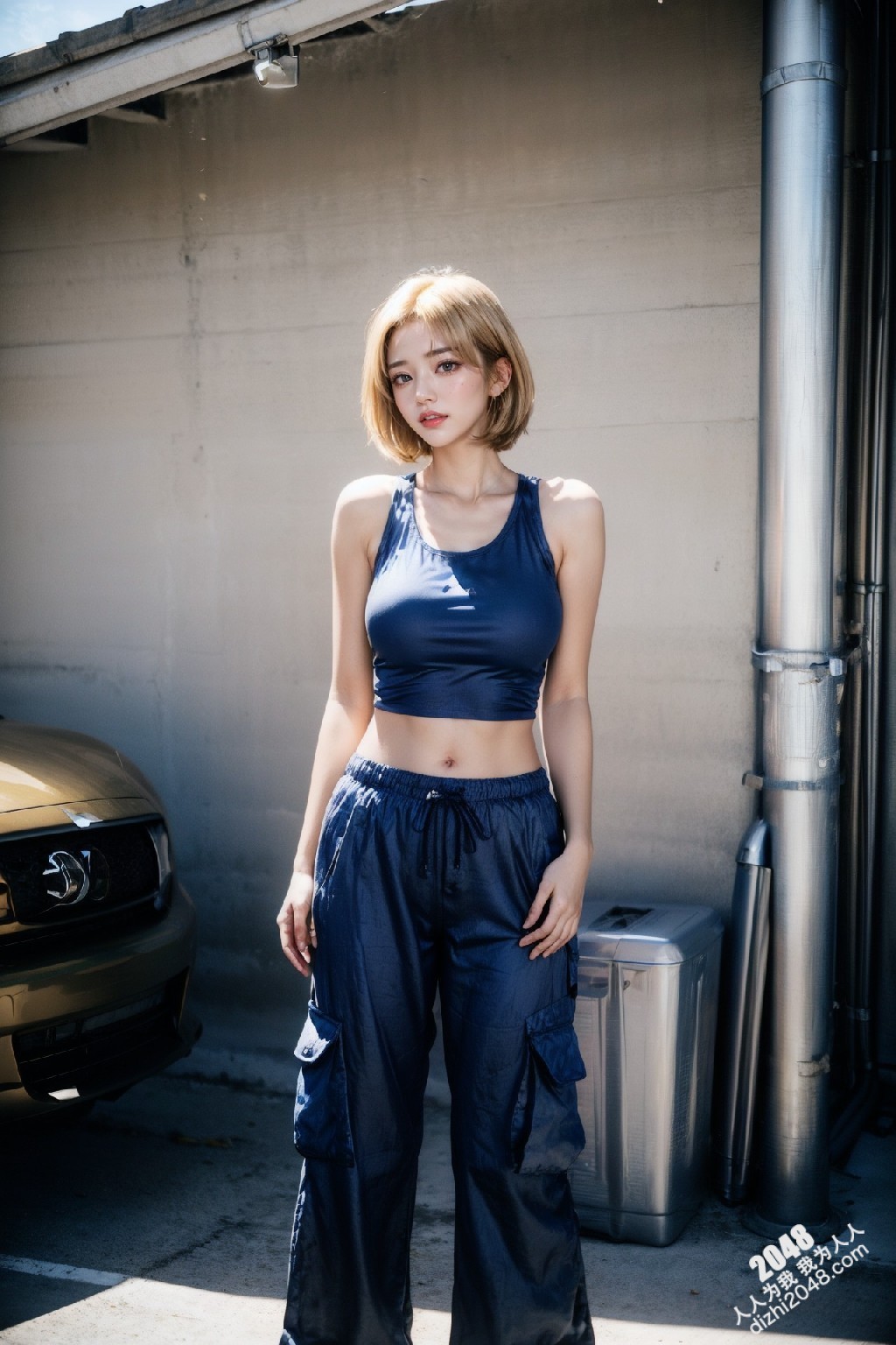 韩系辣妹写真：工装裤下的曼妙曲线，慵懒性感的午后时光(29)