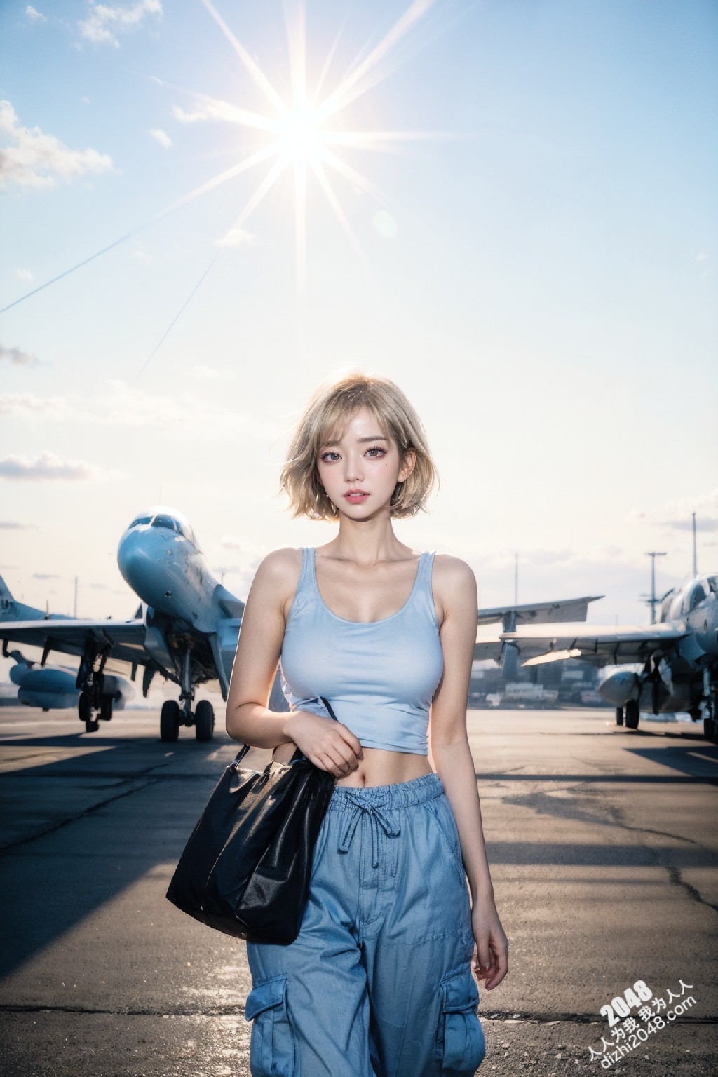 韩系辣妹写真：工装裤下的曼妙曲线，慵懒性感的午后时光(32)