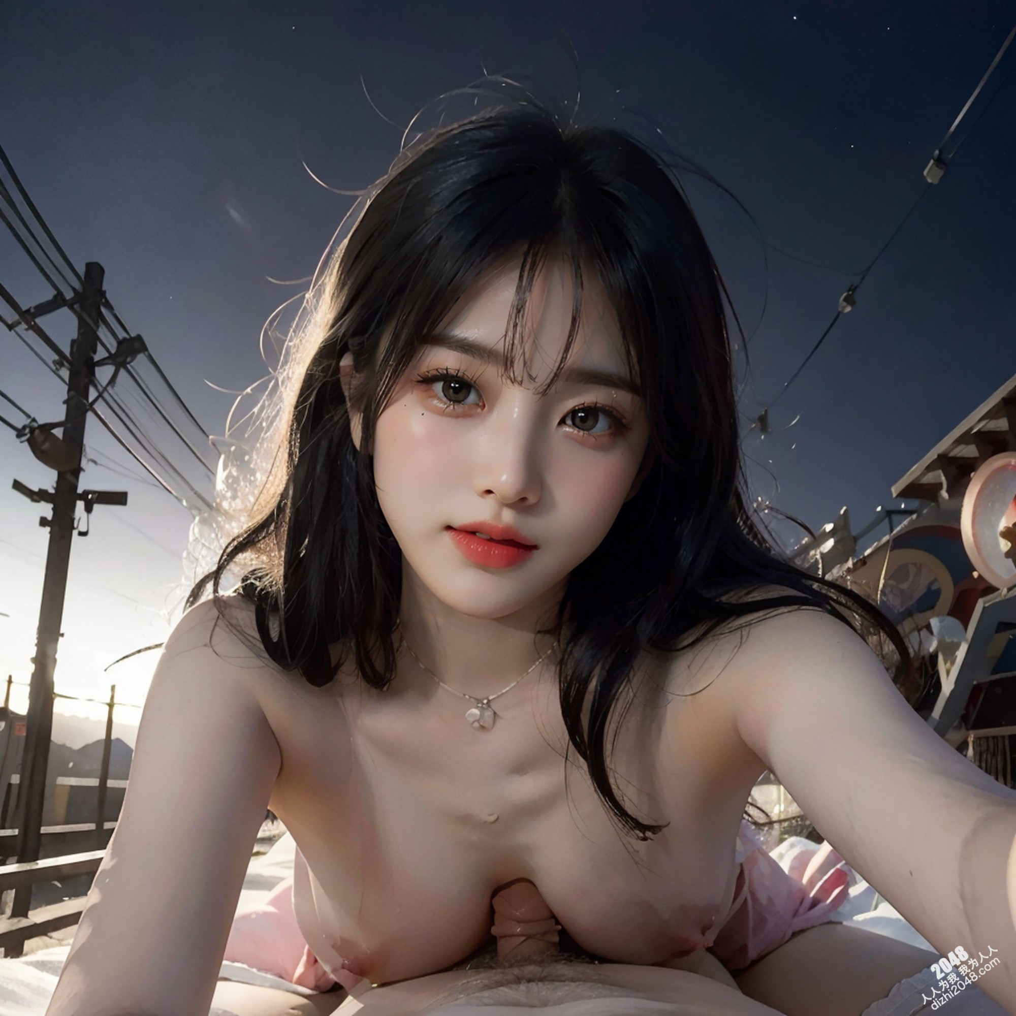 游乐场夜色下的诱惑：短裙少女的禁忌之舞(4)