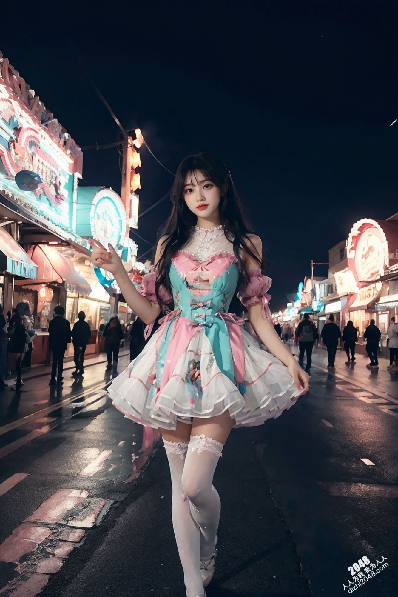 游乐场夜色下的诱惑：短裙少女的禁忌之舞(32)