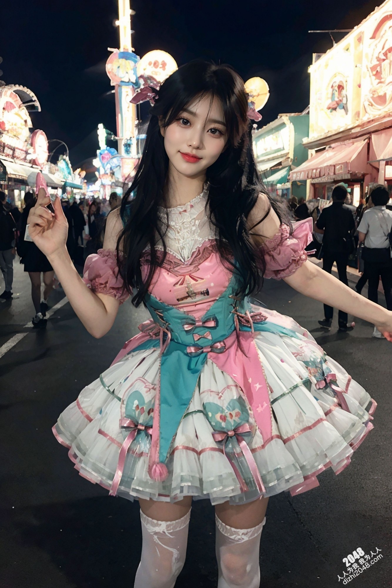 游乐场夜色下的诱惑：短裙少女的禁忌之舞(33)