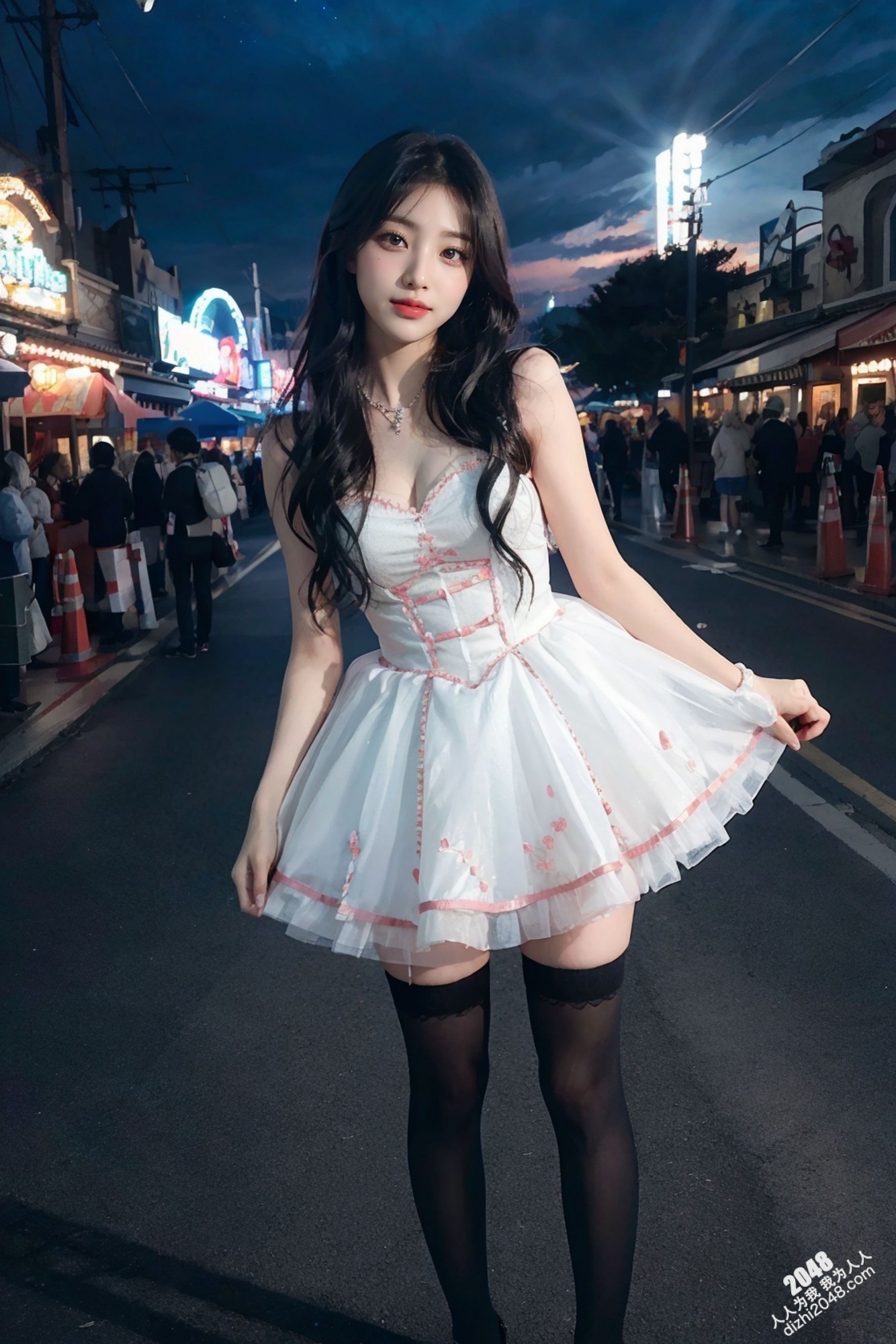 游乐场夜色下的诱惑：短裙少女的禁忌之舞(35)