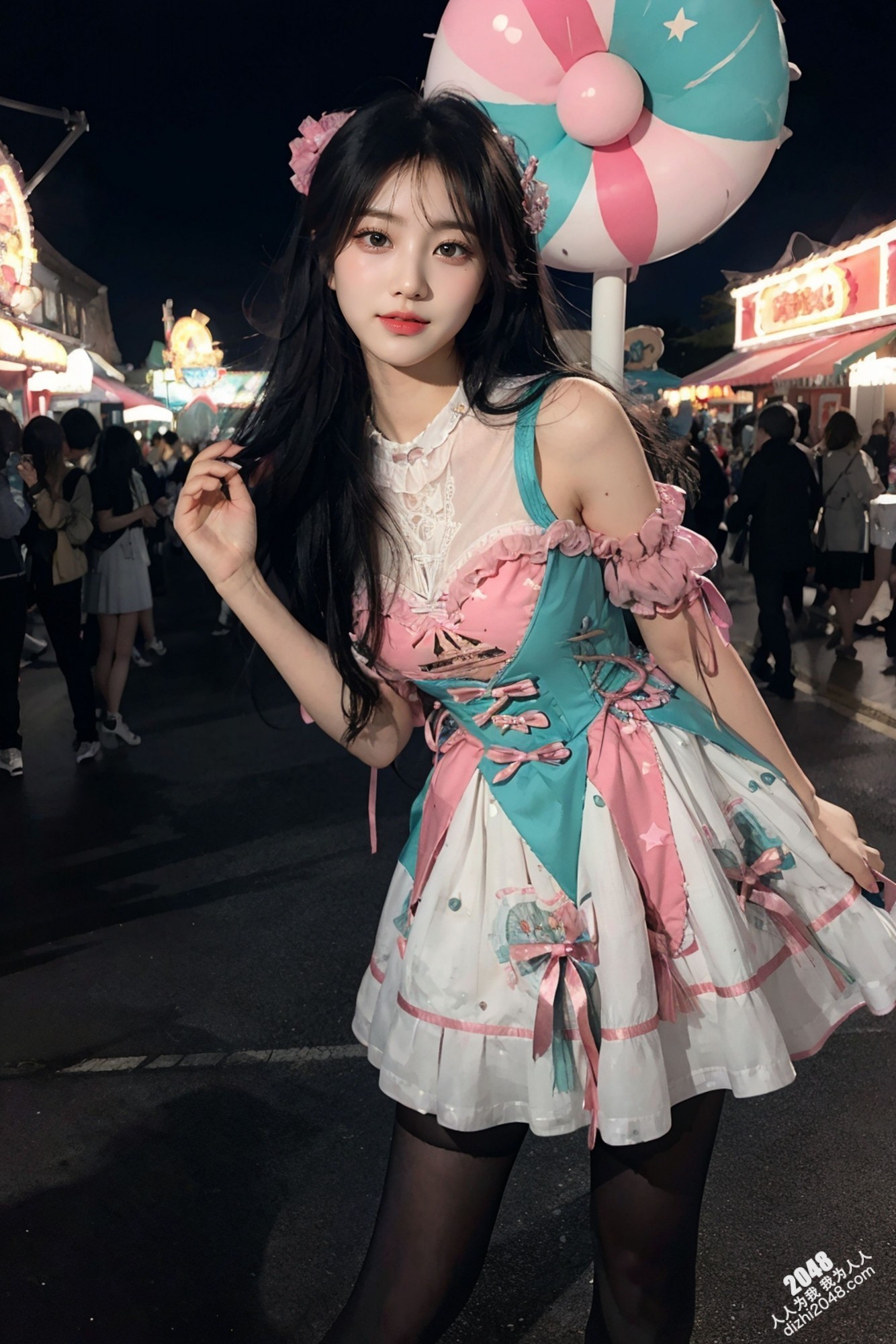 游乐场夜色下的诱惑：短裙少女的禁忌之舞(40)