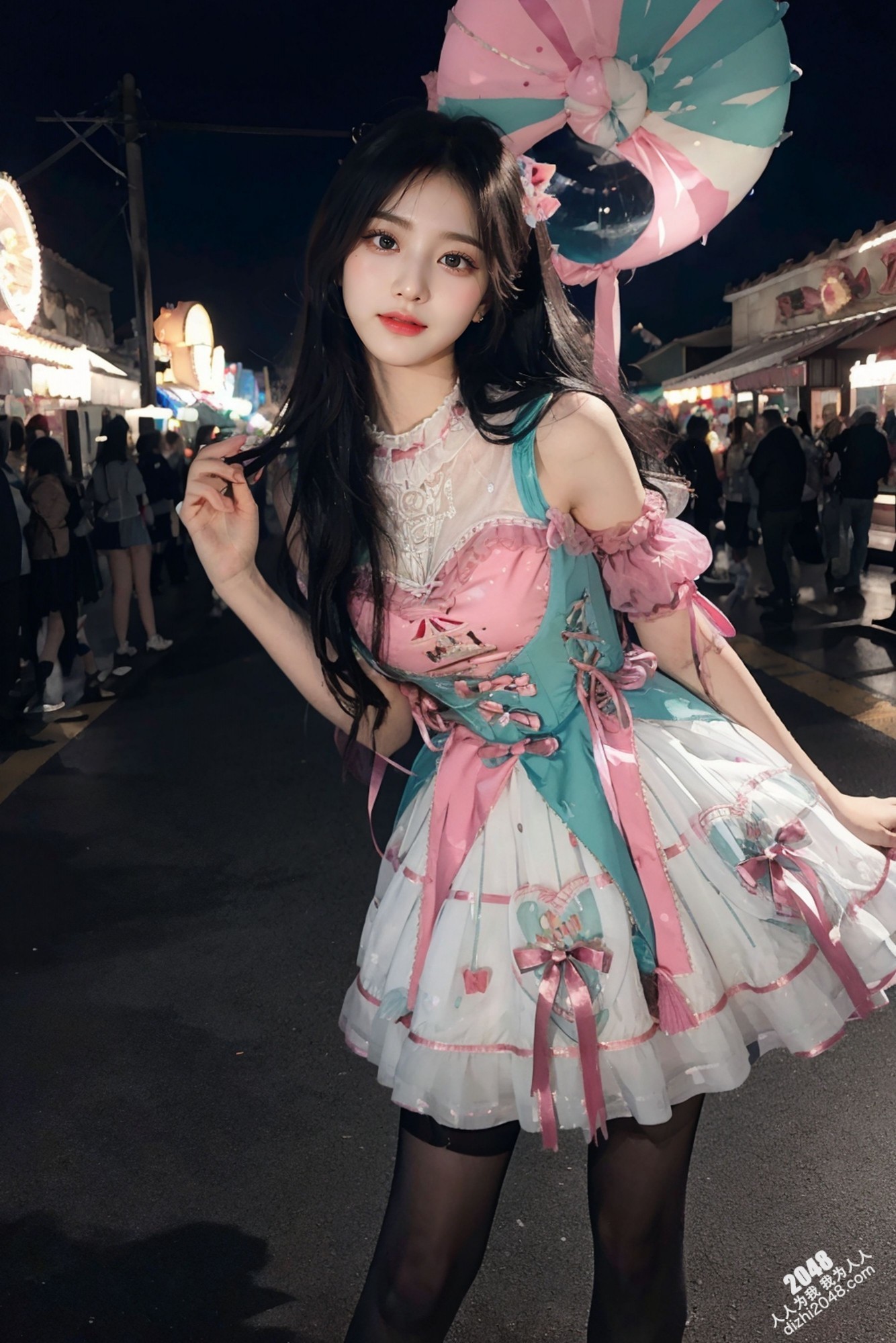 游乐场夜色下的诱惑：短裙少女的禁忌之舞(41)