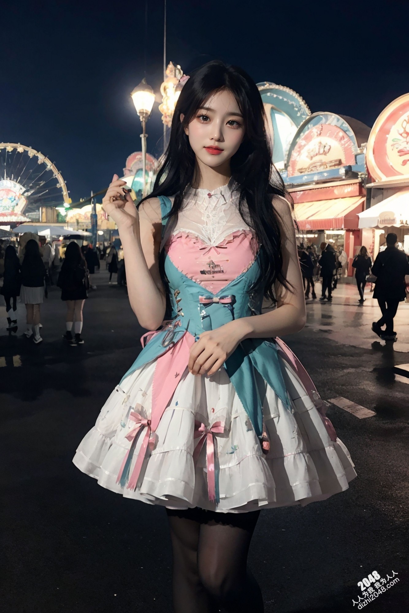 游乐场夜色下的诱惑：短裙少女的禁忌之舞(42)
