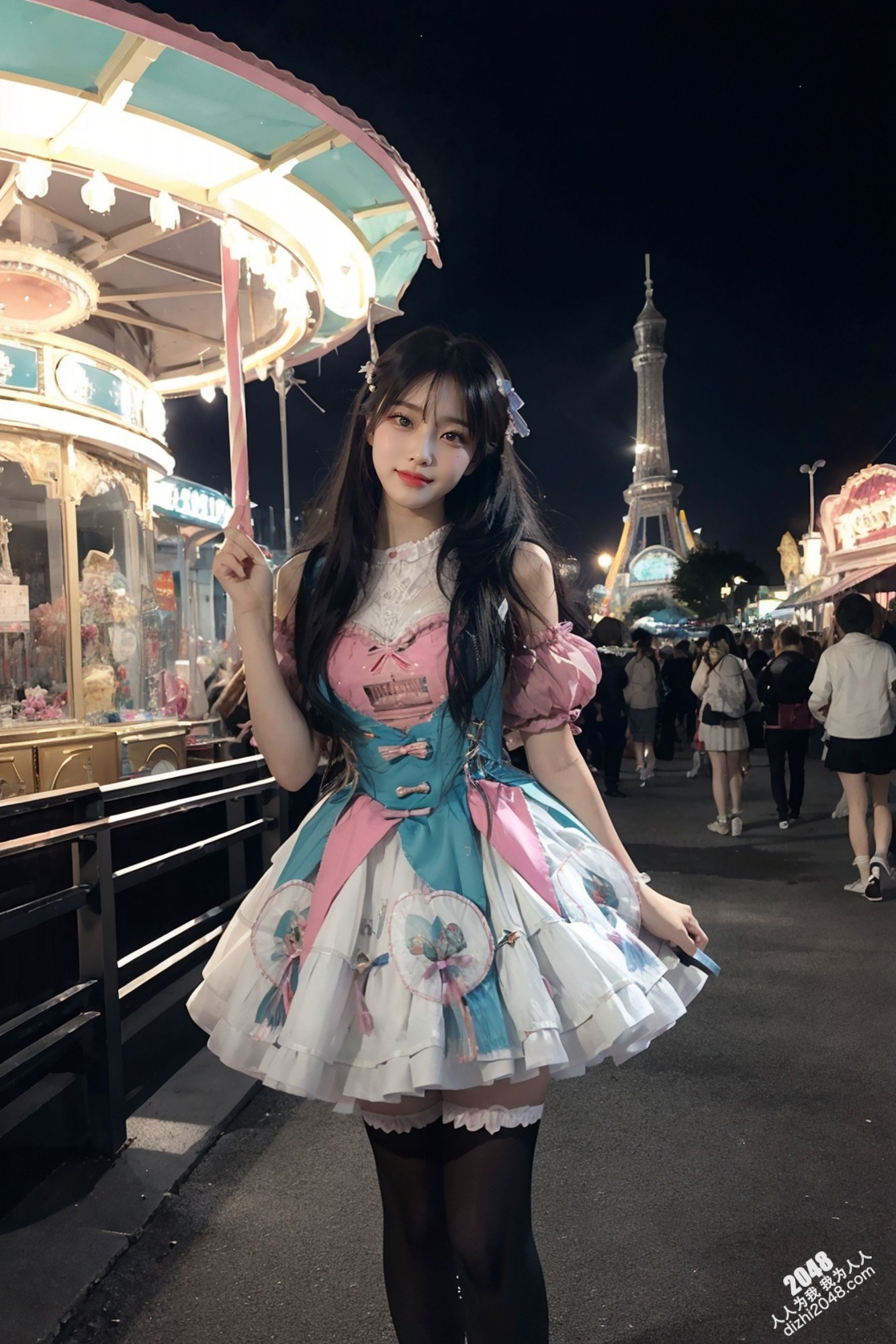 游乐场夜色下的诱惑：短裙少女的禁忌之舞(43)