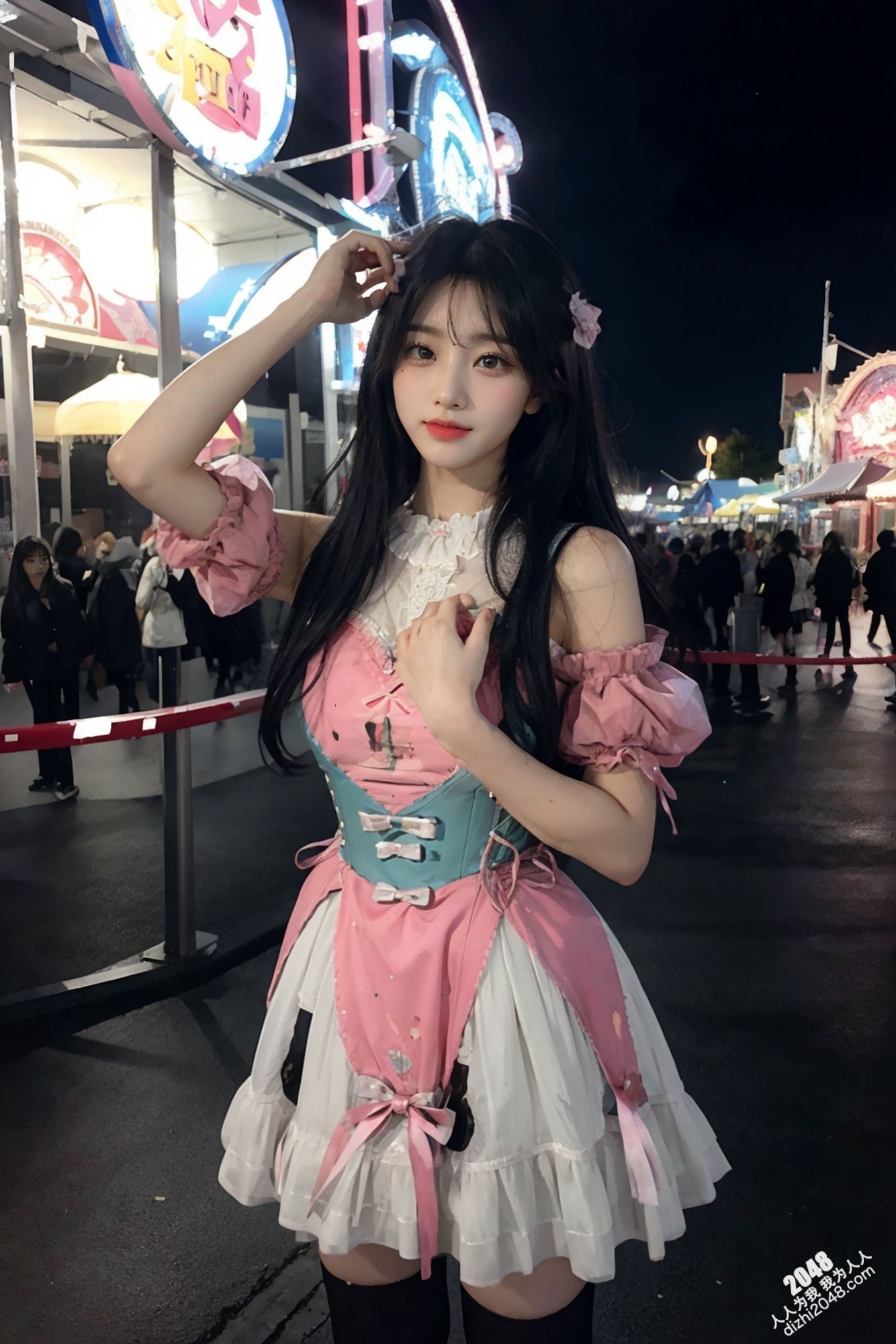 游乐场夜色下的诱惑：短裙少女的禁忌之舞(46)