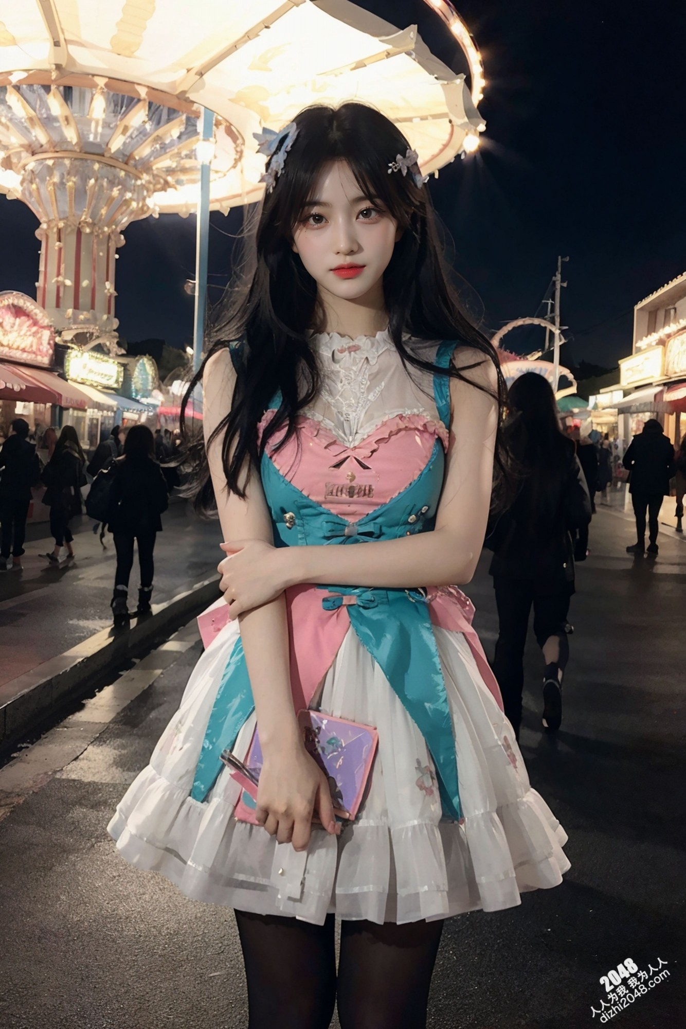 游乐场夜色下的诱惑：短裙少女的禁忌之舞(48)