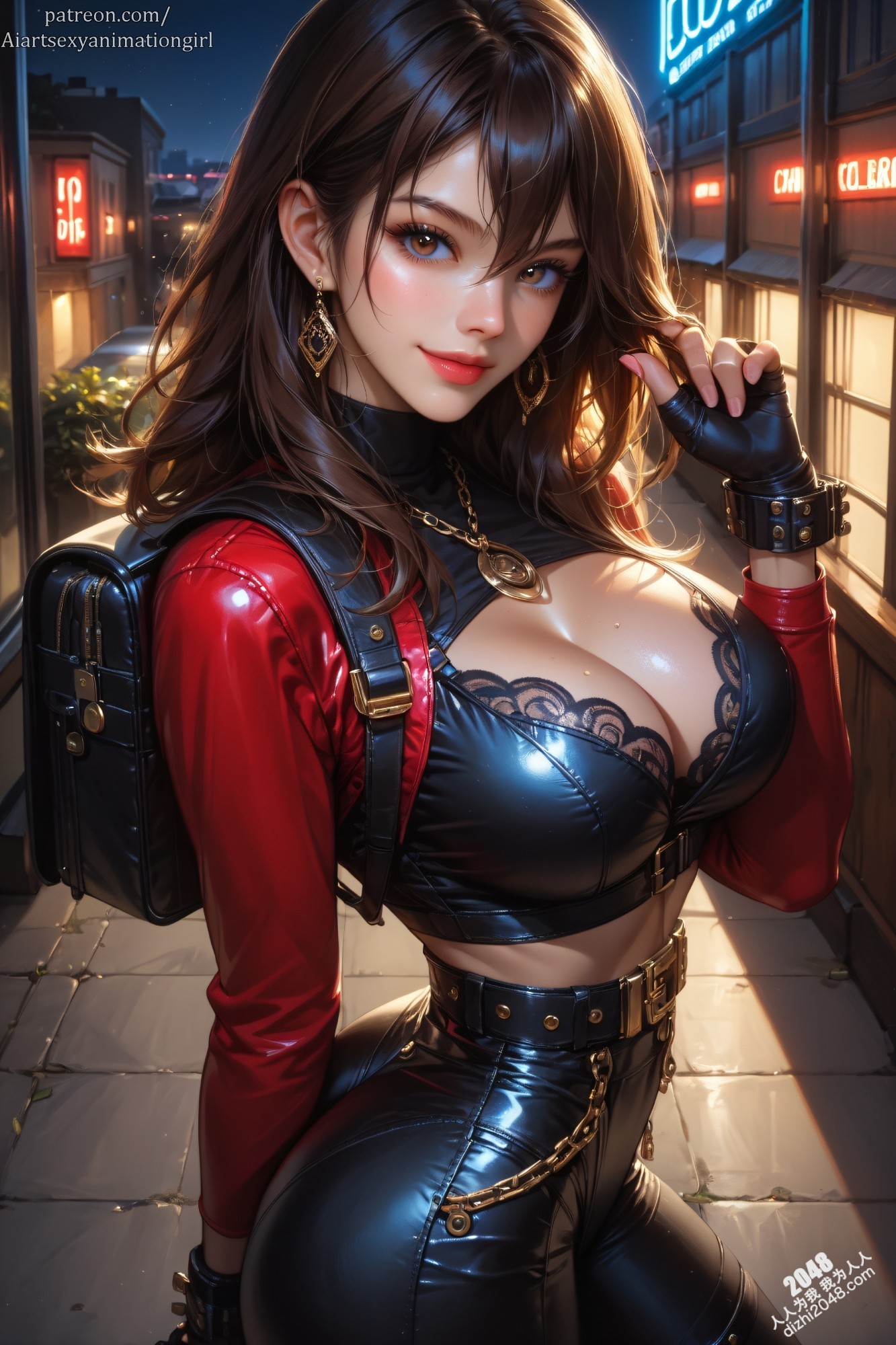 Aiartsexyanimationgirl的夜色诱惑：都市丽人的性感写真(8)