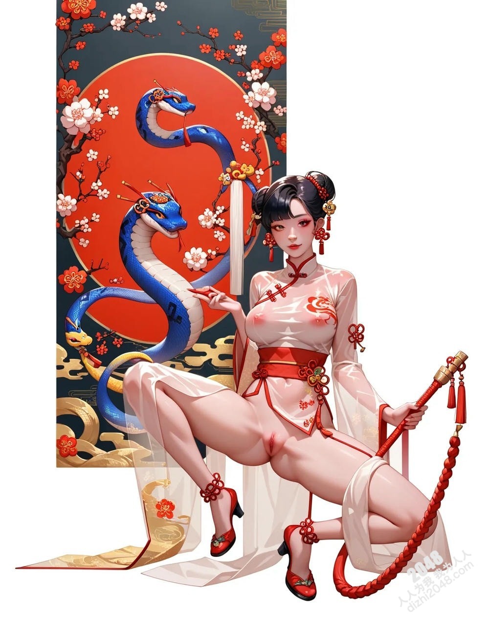 旗袍美女与巨蟒：蛇年禁忌诱惑(2)