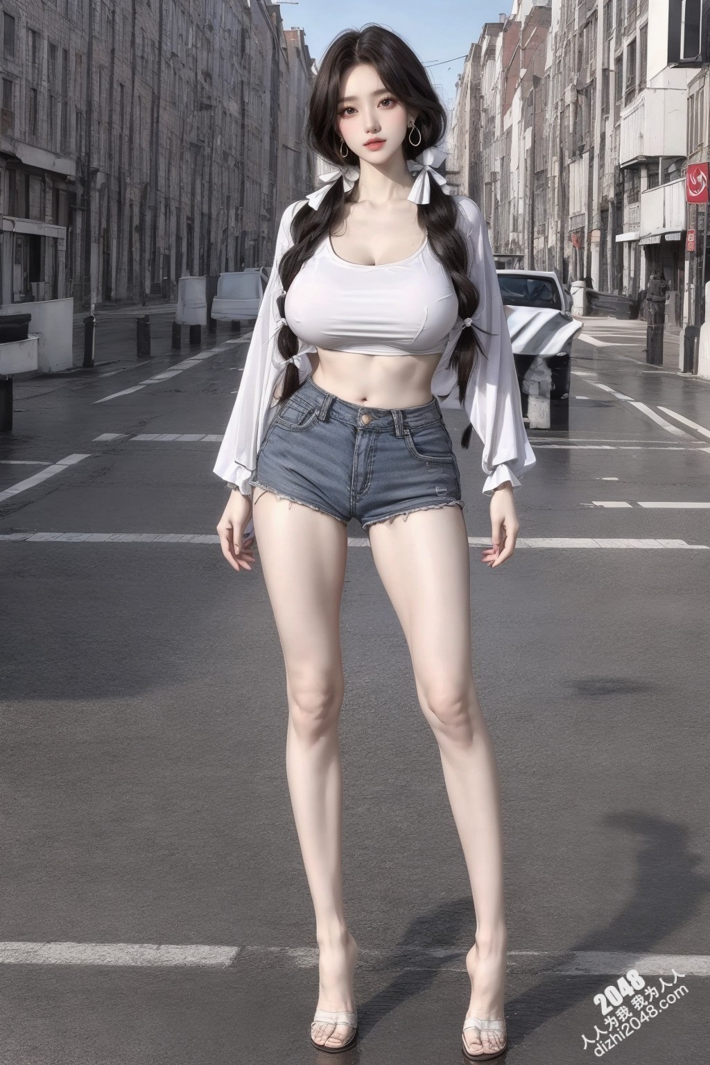 极品尤物：妙龄少女的诱惑热裤写真，令人脸红心跳的曼妙身姿，白皙肌肤，傲人双峰，修长美腿，极致诱惑！(25)