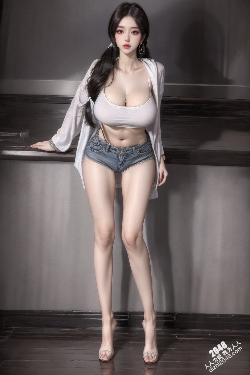 极品尤物：妙龄少女的诱惑热裤写真，令人脸红心跳的曼妙身姿，白皙肌肤，傲人双峰，修长美腿，极致诱惑！(41)