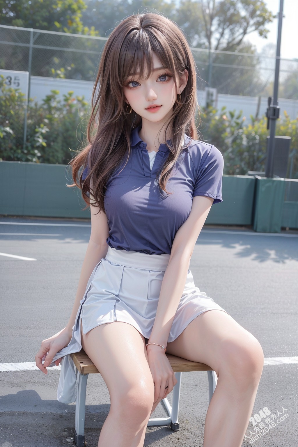 网球少女的阳光午后：青春、活力与性感的完美结合(6)