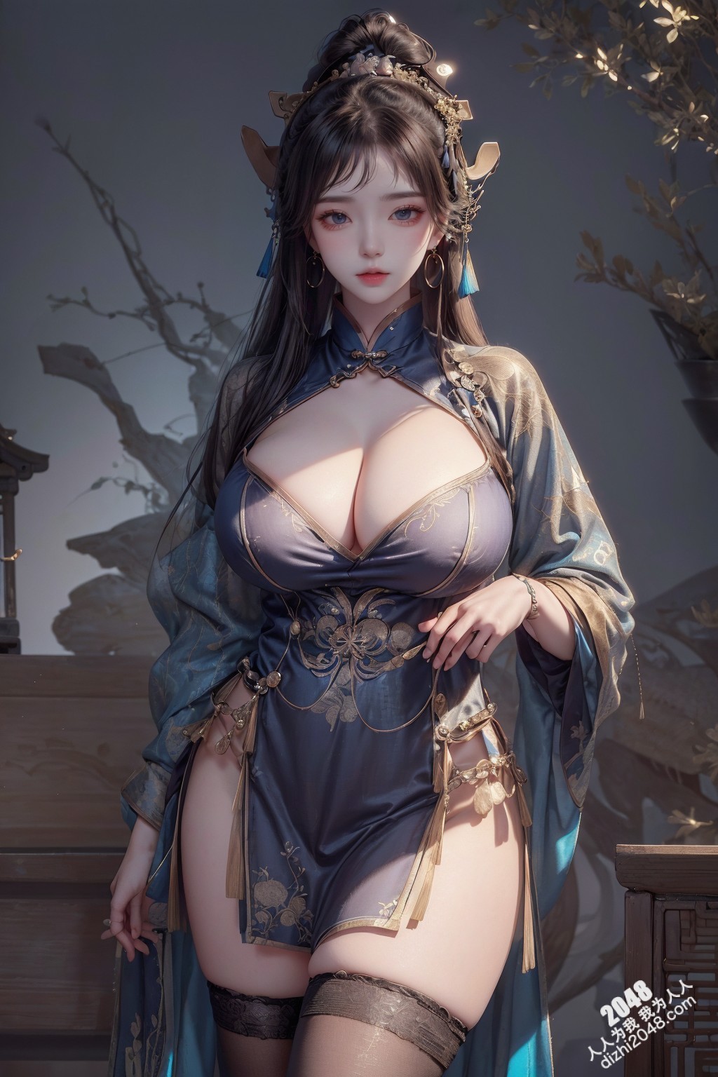 汉服美女写真：绝色佳人，酥胸半露，引人无限遐想(30)