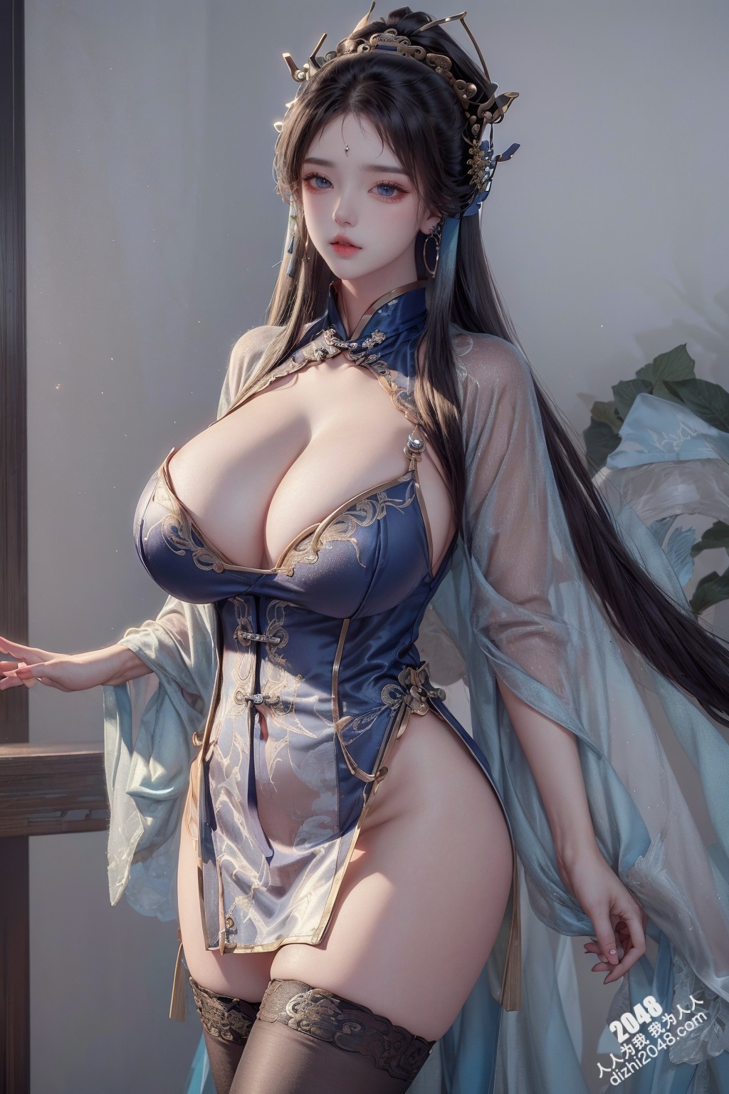 汉服美女写真：绝色佳人，酥胸半露，引人无限遐想(31)
