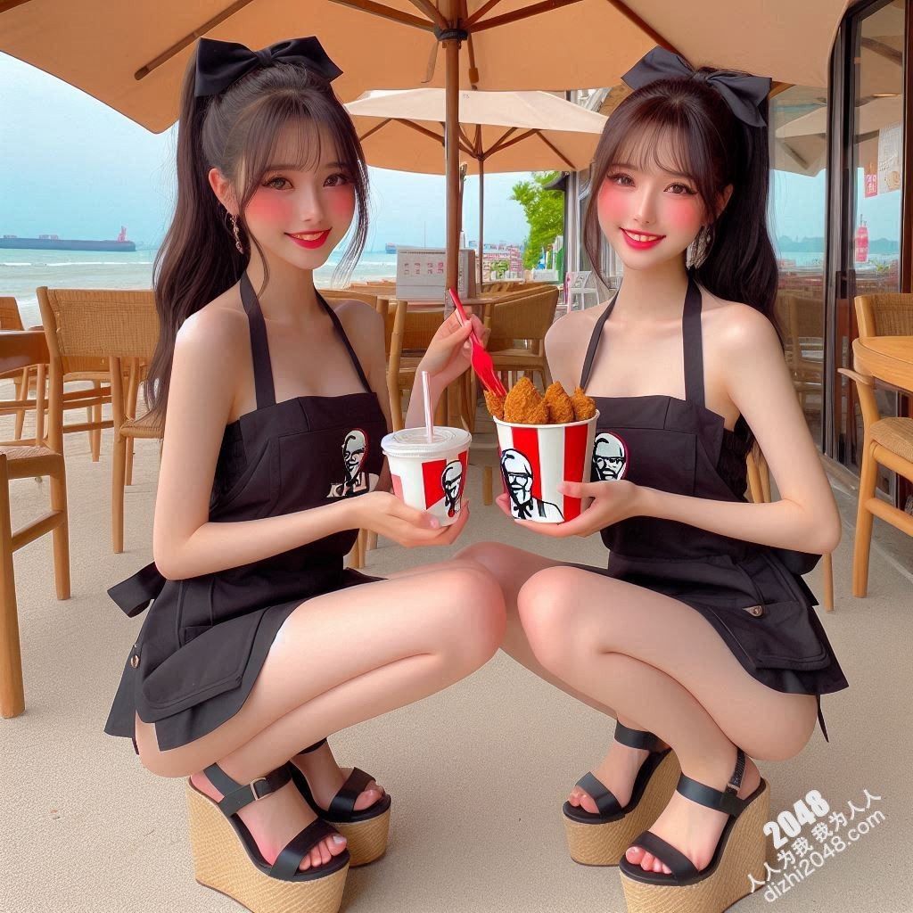 海滩餐厅的诱惑：双胞胎女孩与KFC炸鸡的暧昧邂逅