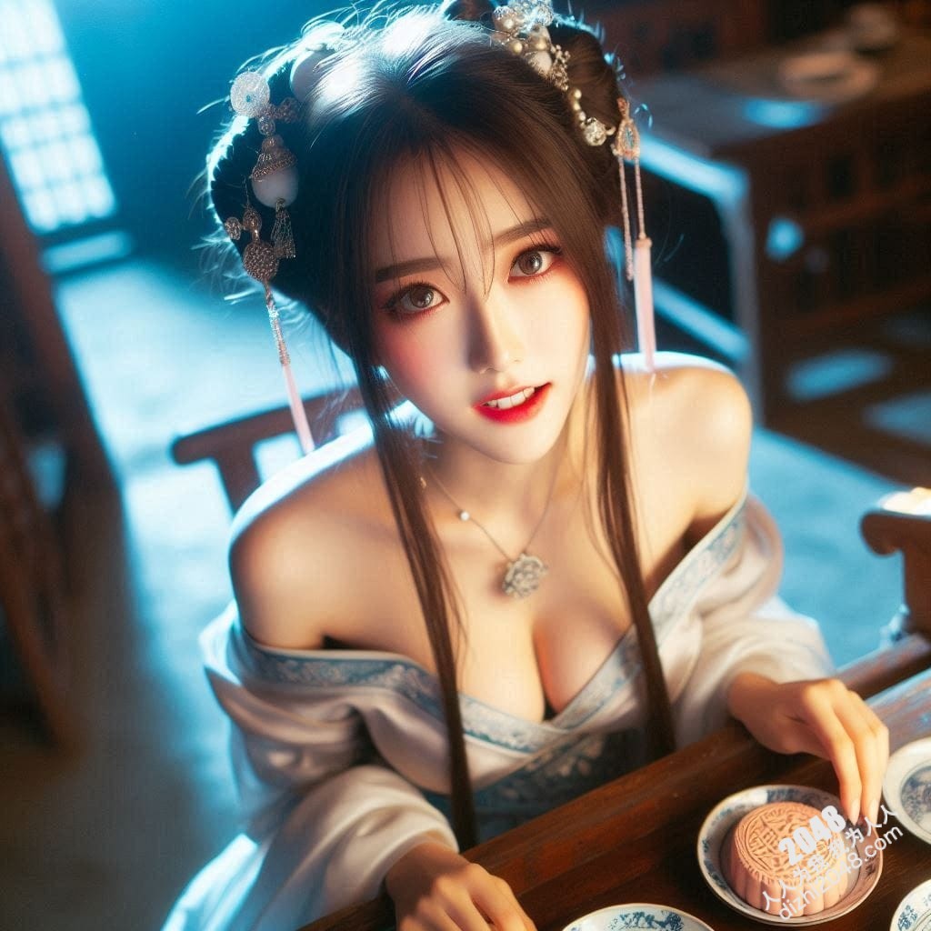 绝色佳人：汉服酥胸诱人，中秋月饼暗藏春情