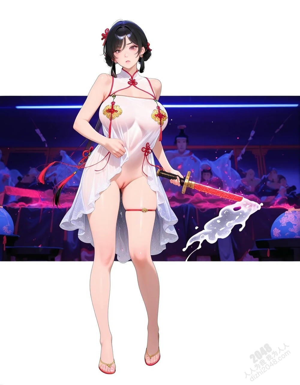 中式古风仙侠少女写真：绝色佳人，酥胸半露，曼妙身姿，引人遐想(19)