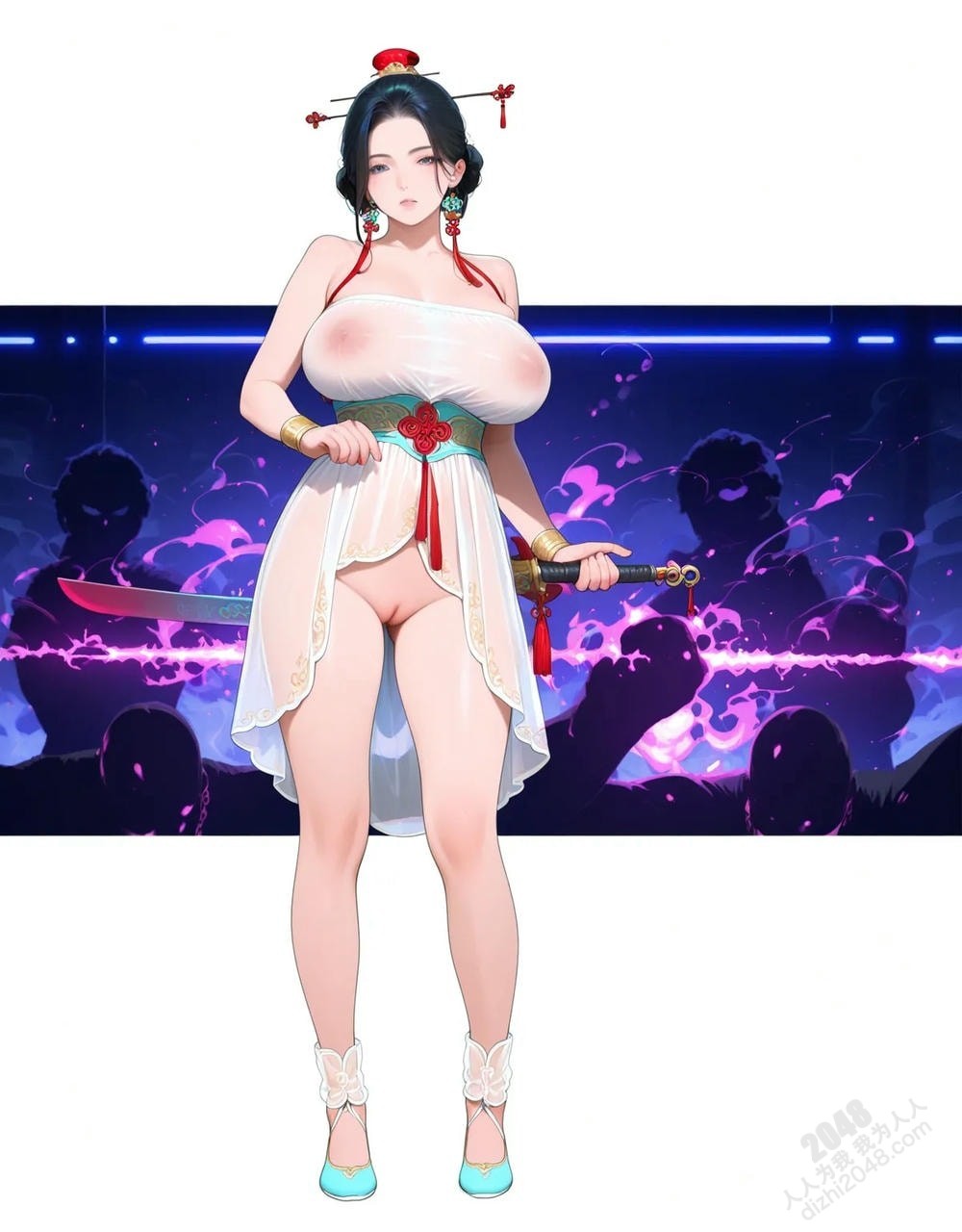 中式古风仙侠少女写真：绝色佳人，酥胸半露，曼妙身姿，引人遐想(21)