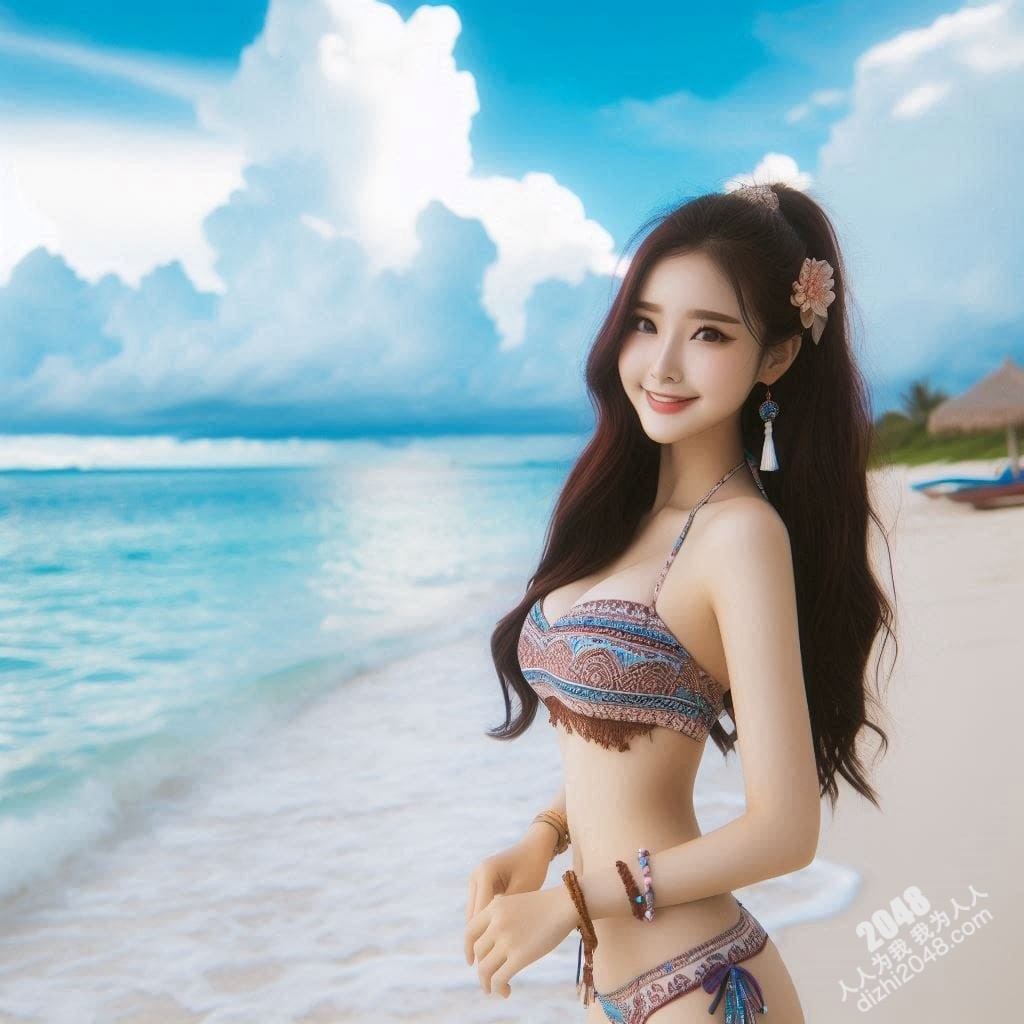韩国美女秀智海滩写真：波西米亚比基尼诱惑，阳光下的曼妙曲线，令人窒息的性感！