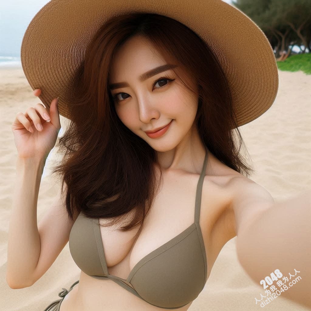 海滩上的诱惑：阳光、沙滩和比基尼美女的自拍(8)