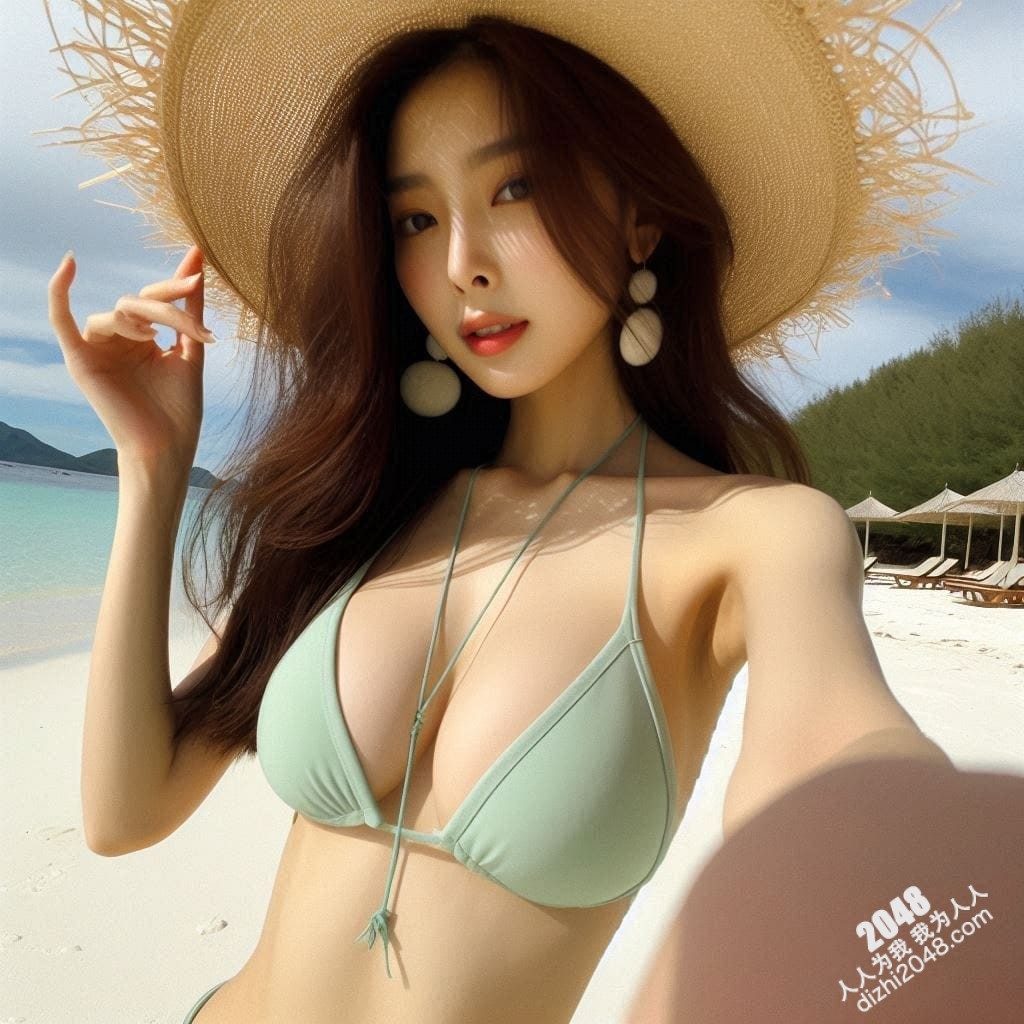 海滩上的诱惑：阳光、沙滩和比基尼美女的自拍(24)