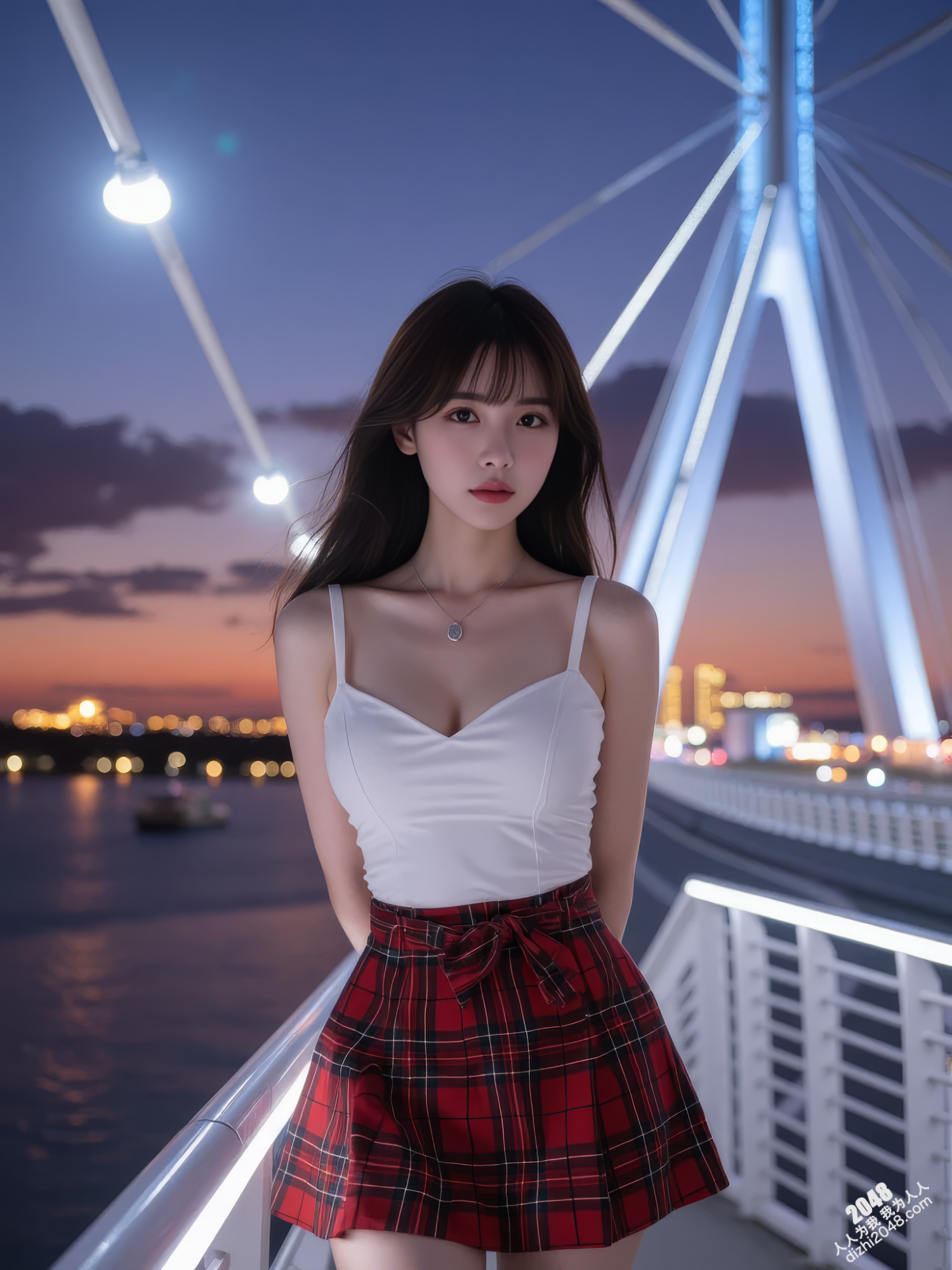 迷失在夜色中的少女：桥上邂逅的暧昧心跳