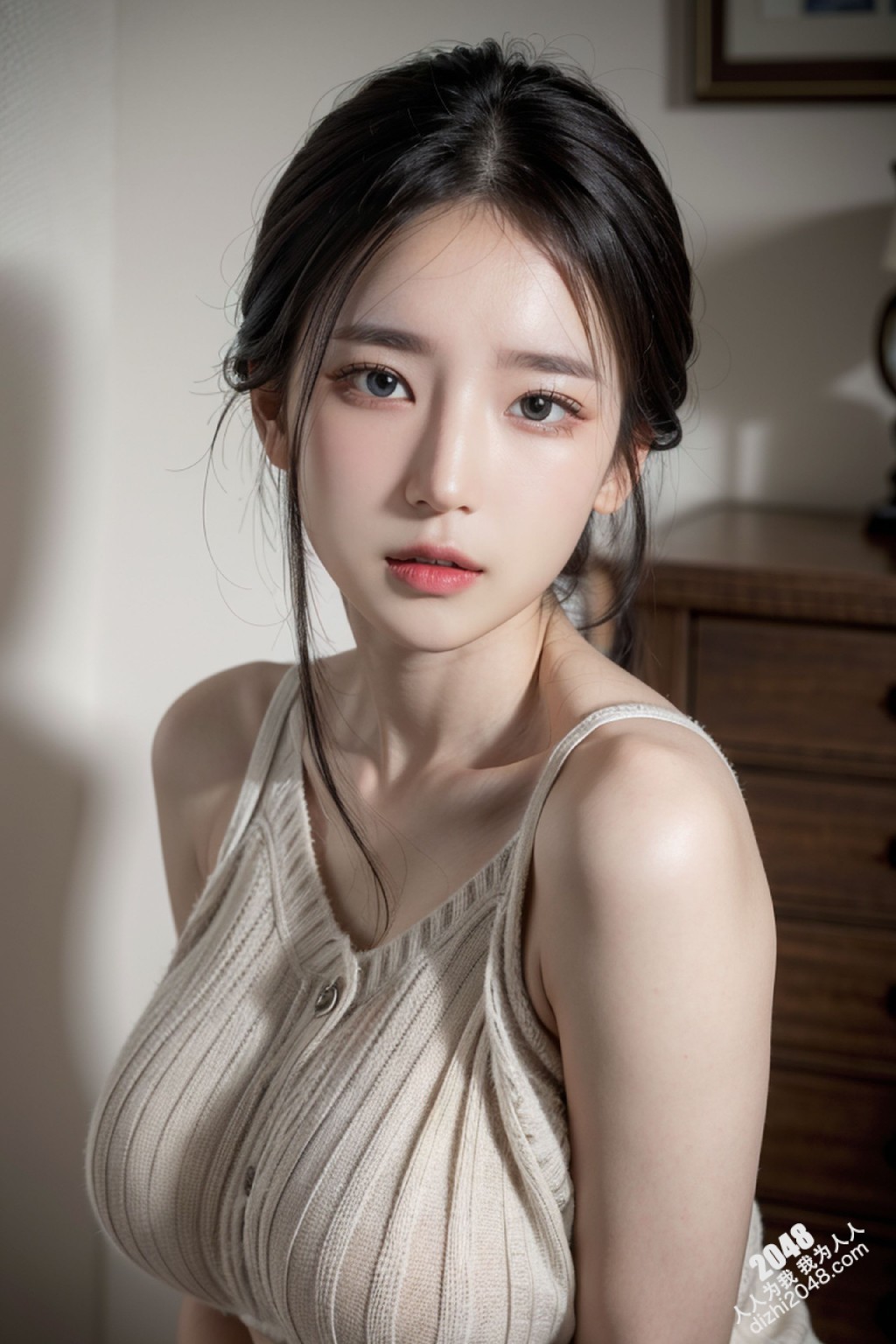 韩模写真：灰衣欲女，酥胸半露，极致诱惑(40)