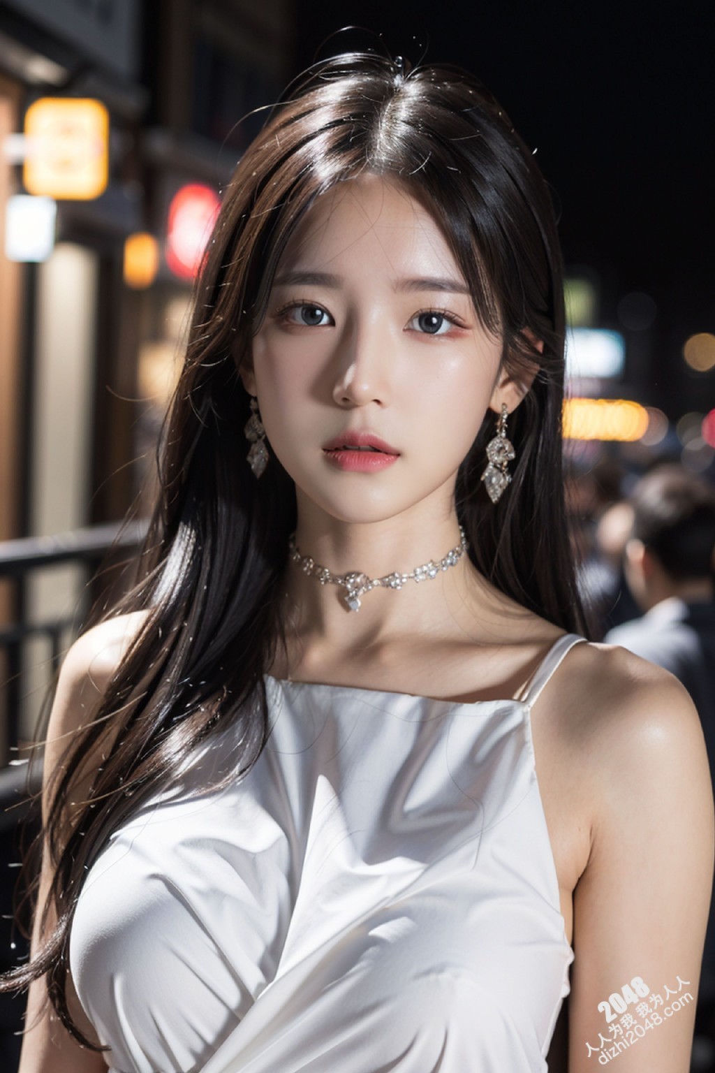 白裙魅影：午夜街头的绝美尤物(1)