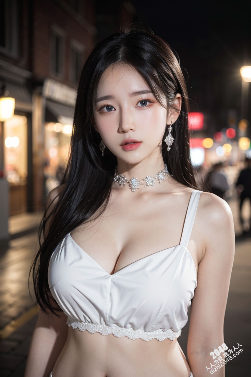白裙魅影：午夜街头的绝美尤物(5)