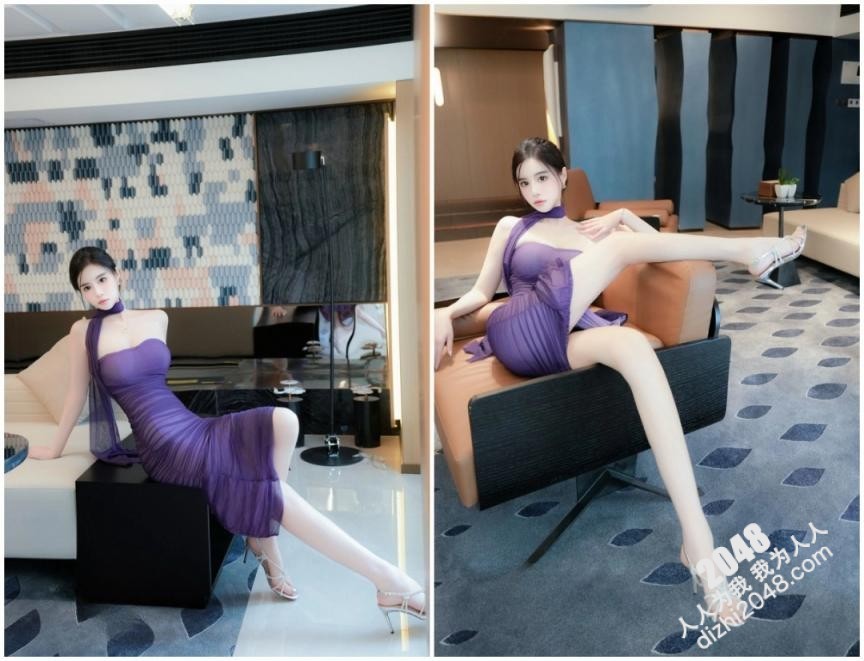 【私房加密破解】 秀人网 晚苏erikaki 紫色透视连衣裙 写真+视频