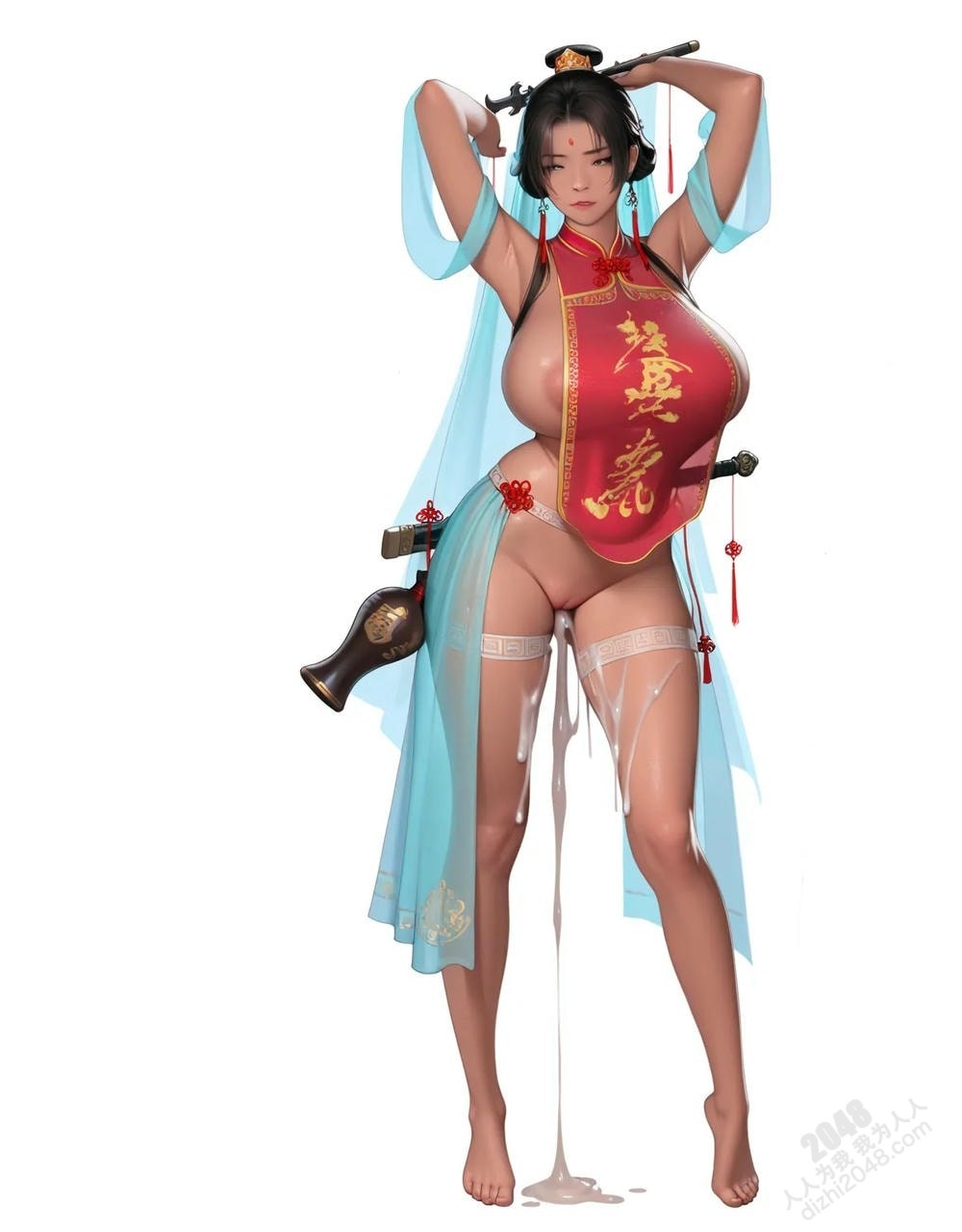 倾城佳人：中式古典仙侠风格美女写真集——玉体横陈，春光乍泄(3)