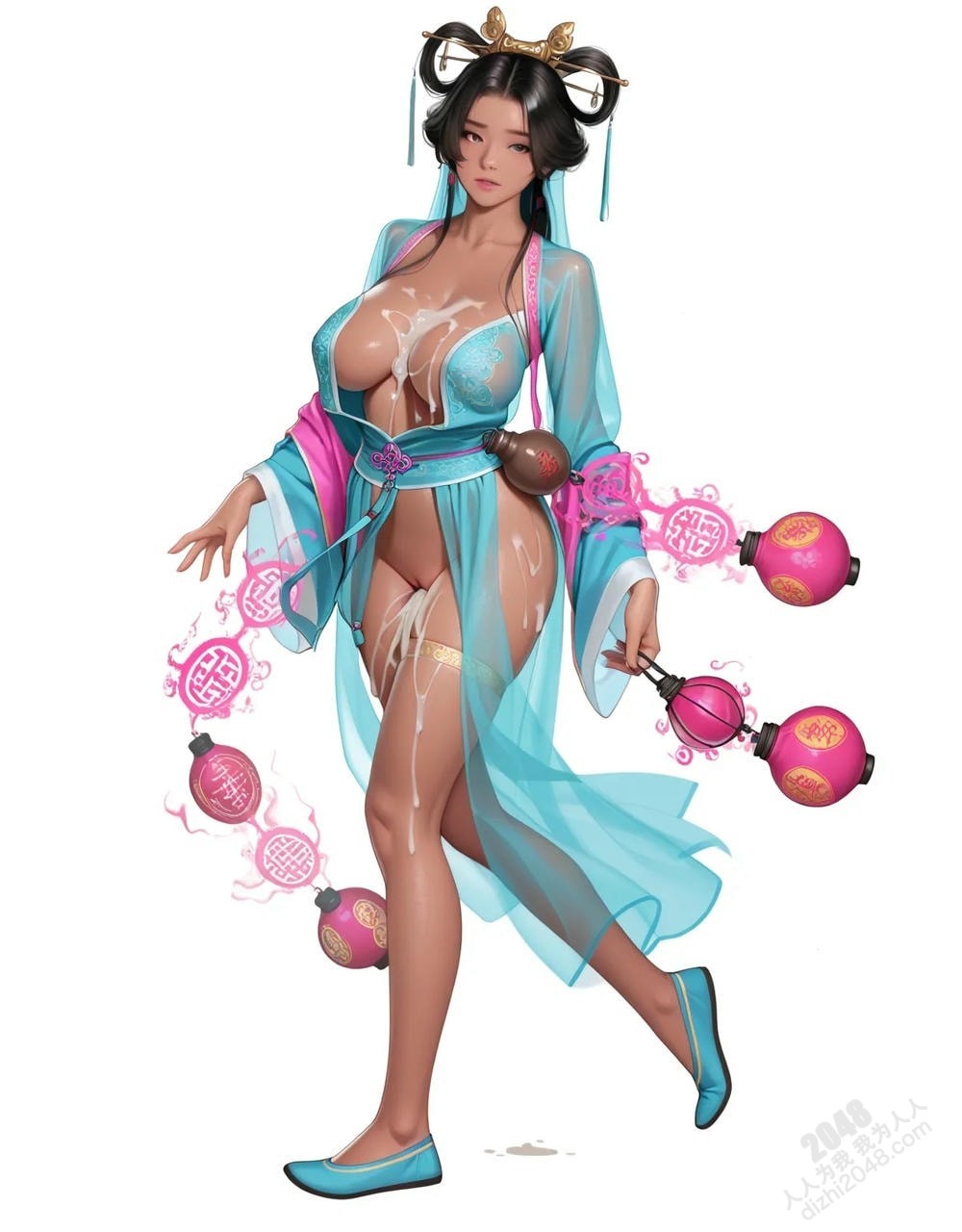 倾城佳人：中式古典仙侠风格美女写真集——玉体横陈，春光乍泄(7)