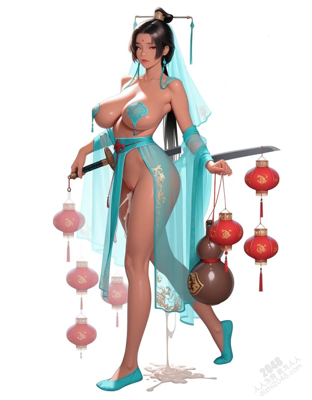 倾城佳人：中式古典仙侠风格美女写真集——玉体横陈，春光乍泄(11)