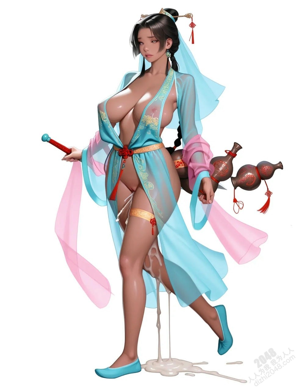 倾城佳人：中式古典仙侠风格美女写真集——玉体横陈，春光乍泄(12)