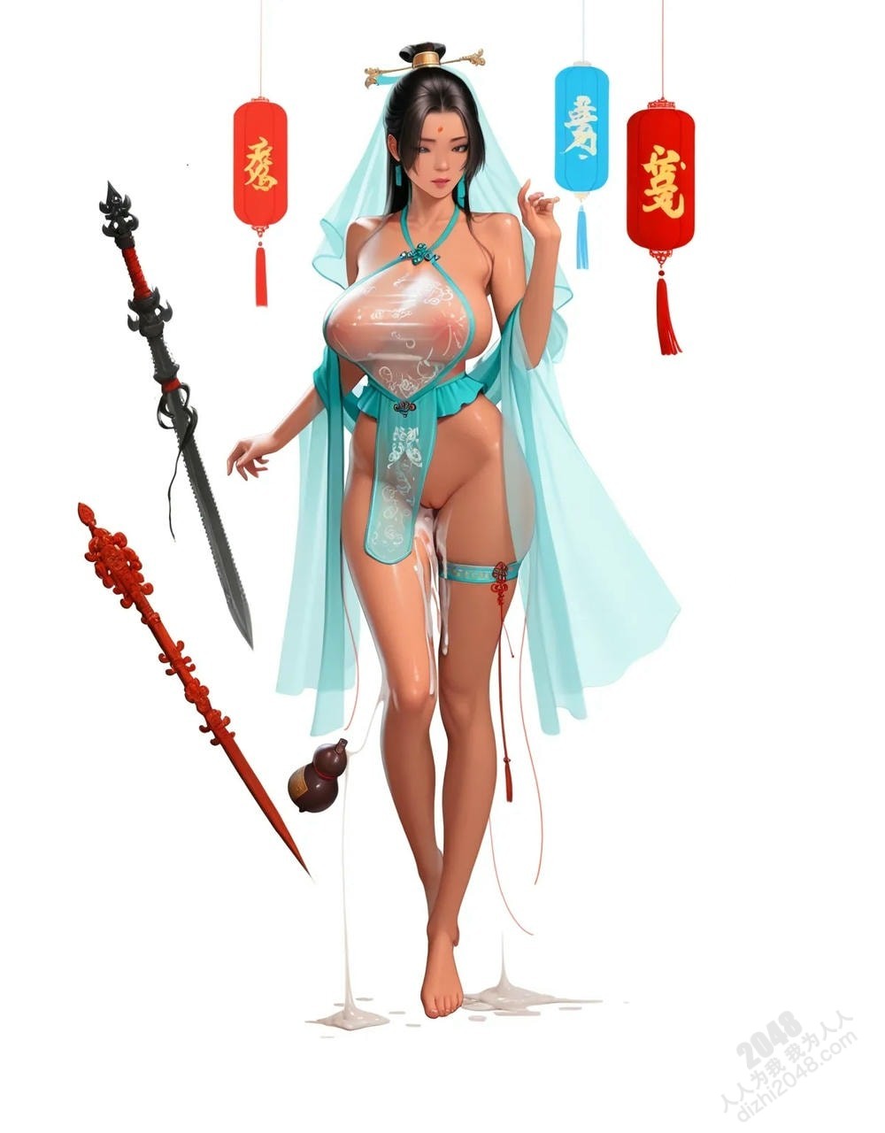 倾城佳人：中式古典仙侠风格美女写真集——玉体横陈，春光乍泄(16)