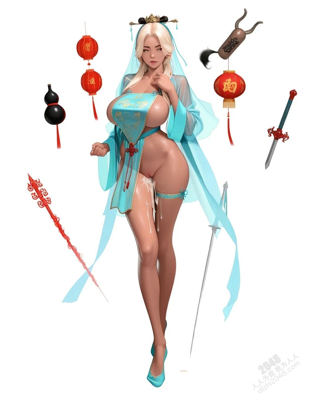 倾城佳人：中式古典仙侠风格美女写真集——玉体横陈，春光乍泄(18)