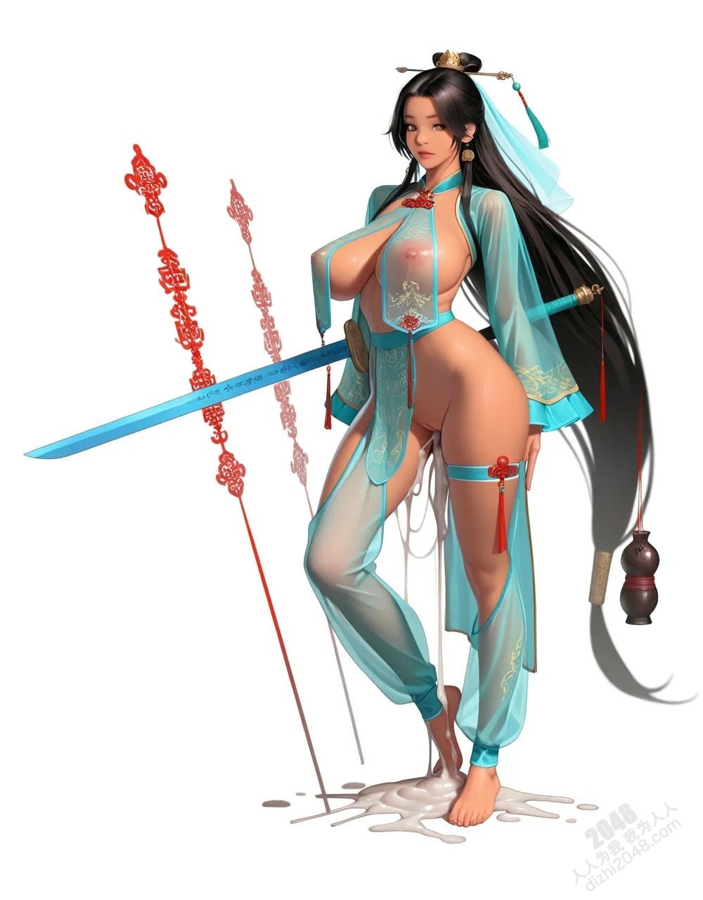 倾城佳人：中式古典仙侠风格美女写真集——玉体横陈，春光乍泄(25)