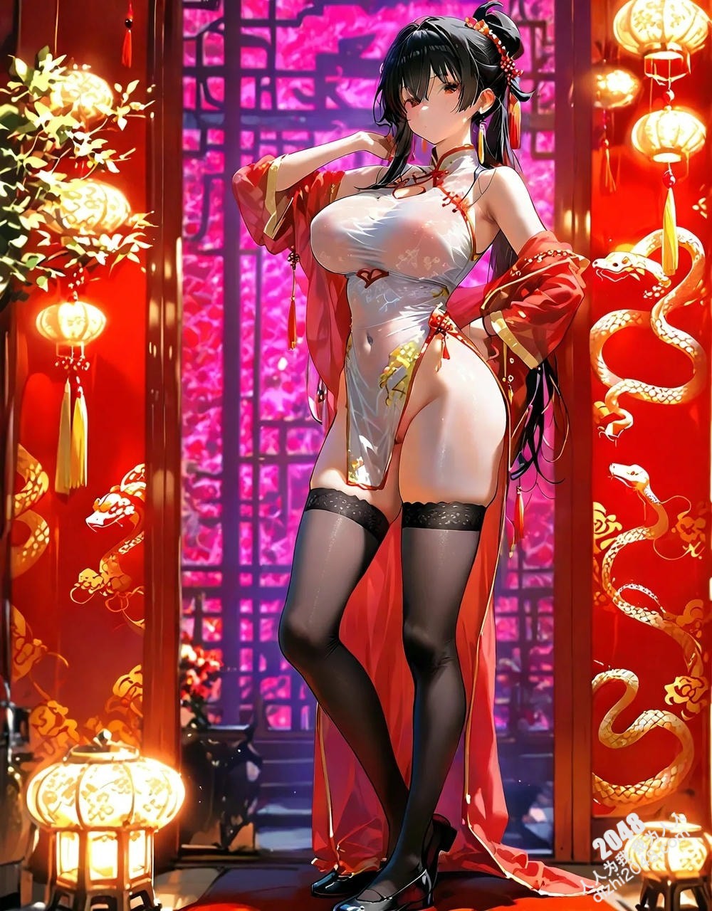 蛇年魅惑：人像写真集，极致诱惑，酥胸半露，和服美女写真，高挑身材，火辣身材，高清大图，亚洲美女(25)